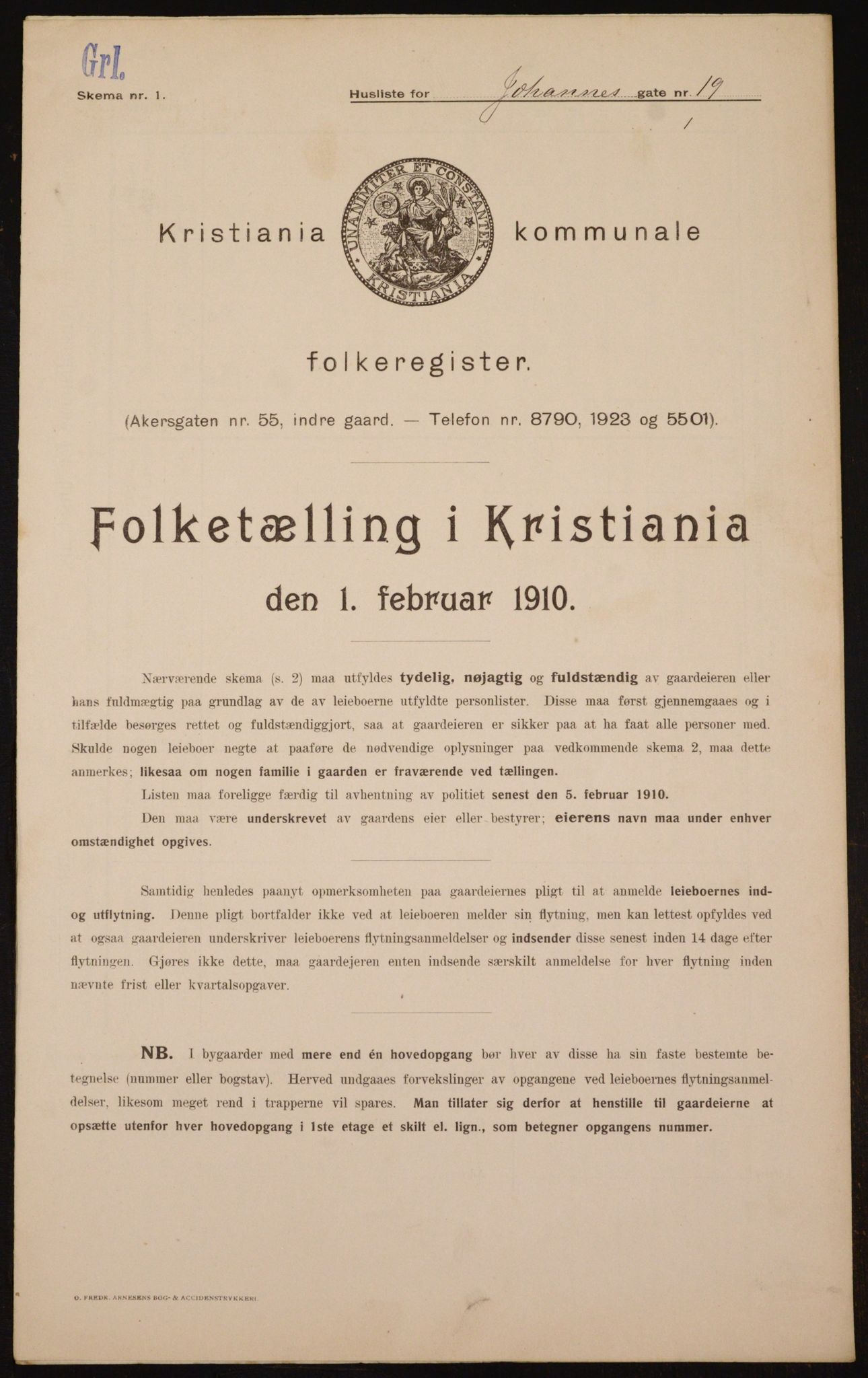 OBA, Kommunal folketelling 1.2.1910 for Kristiania, 1910, s. 45969