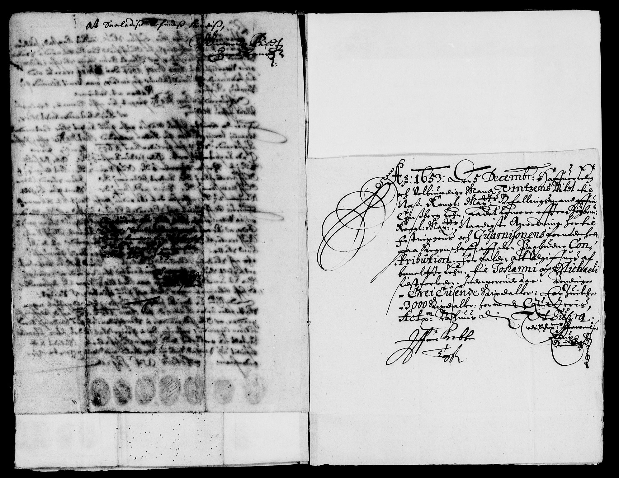 Rentekammeret inntil 1814, Reviderte regnskaper, Lensregnskaper, AV/RA-EA-5023/R/Rb/Rbo/L0031: Tønsberg len, 1651-1654