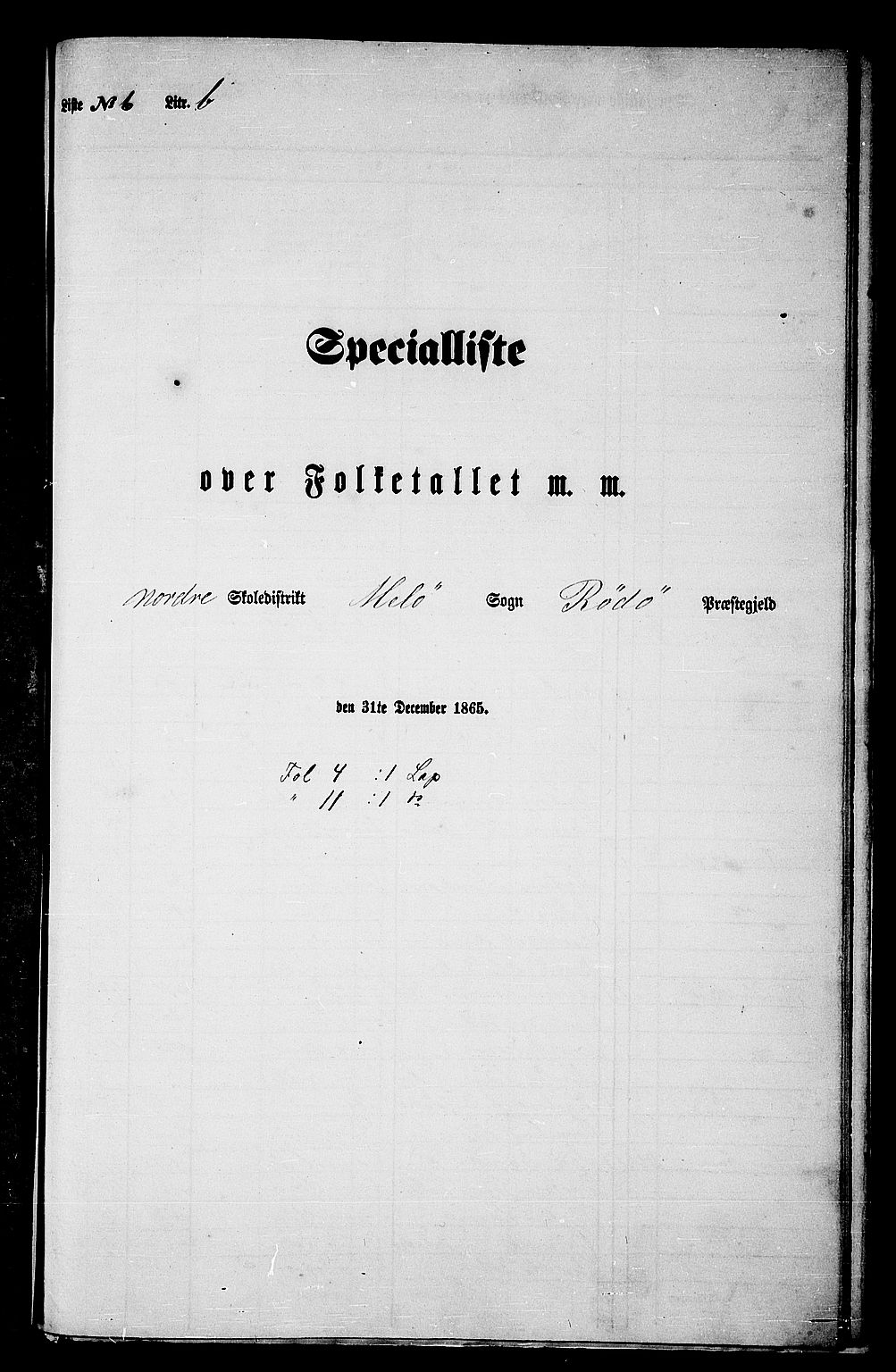 RA, Folketelling 1865 for 1836P Rødøy prestegjeld, 1865, s. 146