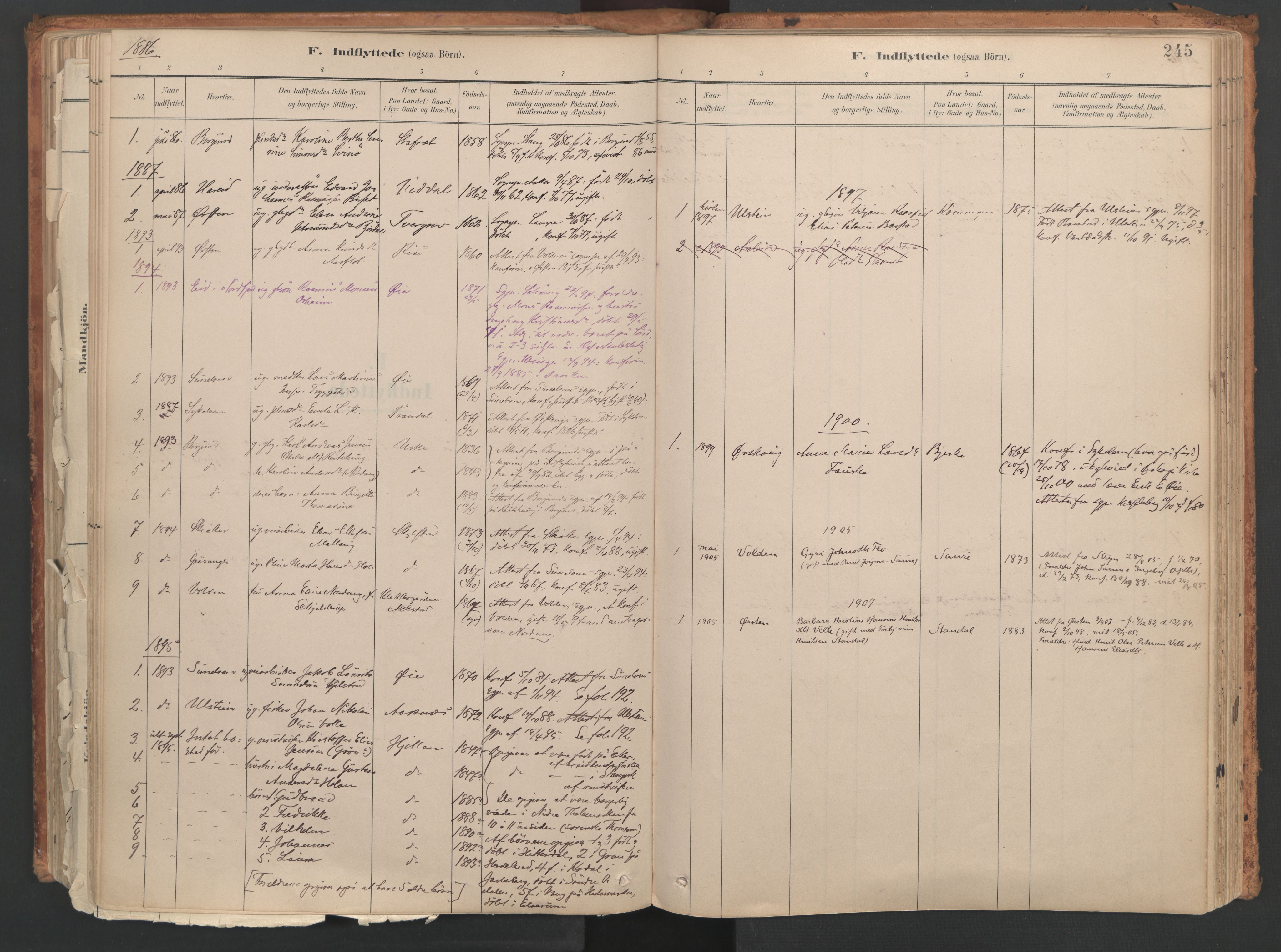 Ministerialprotokoller, klokkerbøker og fødselsregistre - Møre og Romsdal, SAT/A-1454/515/L0211: Ministerialbok nr. 515A07, 1886-1910, s. 245