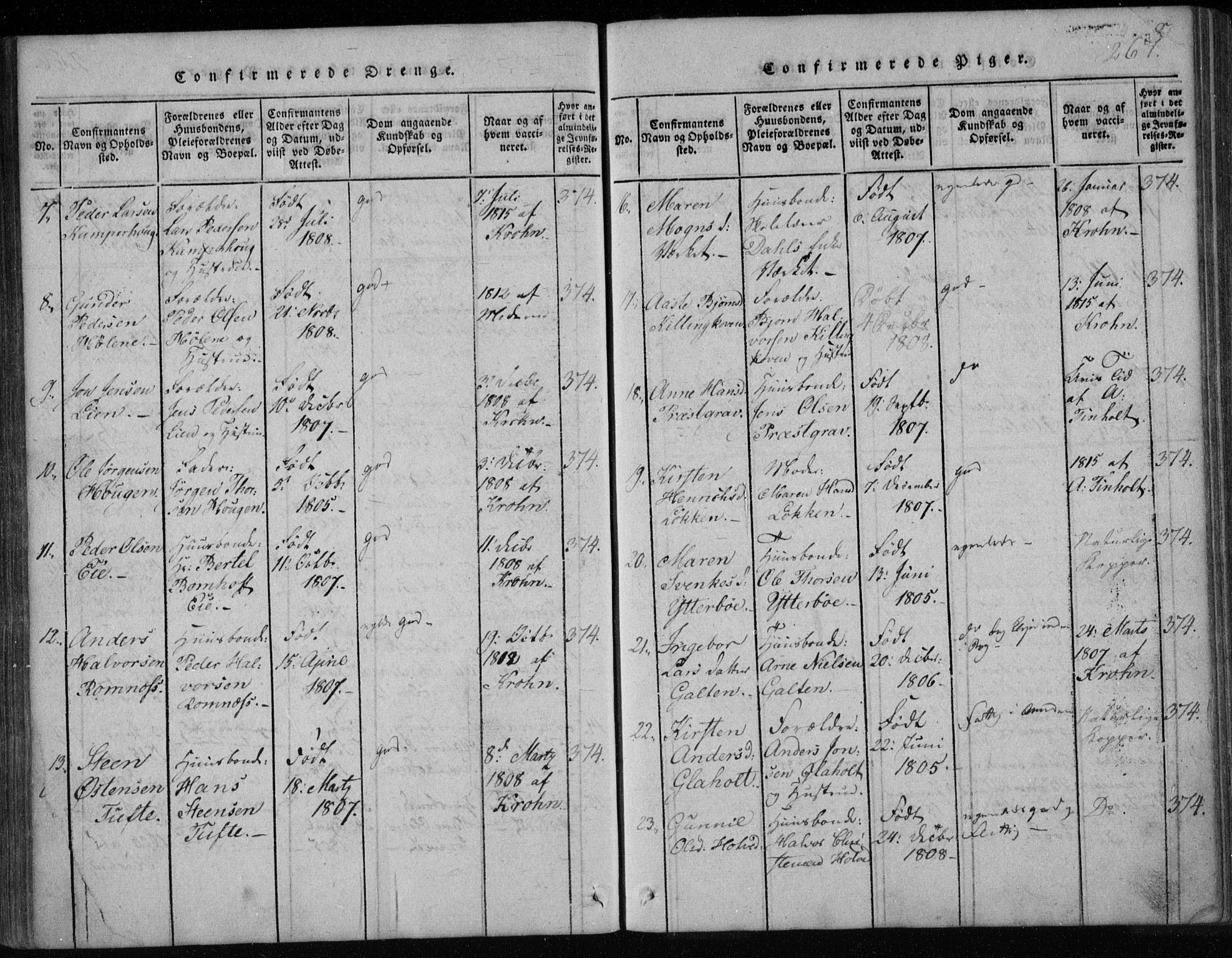 Holla kirkebøker, AV/SAKO-A-272/F/Fa/L0003: Ministerialbok nr. 3, 1815-1830, s. 267