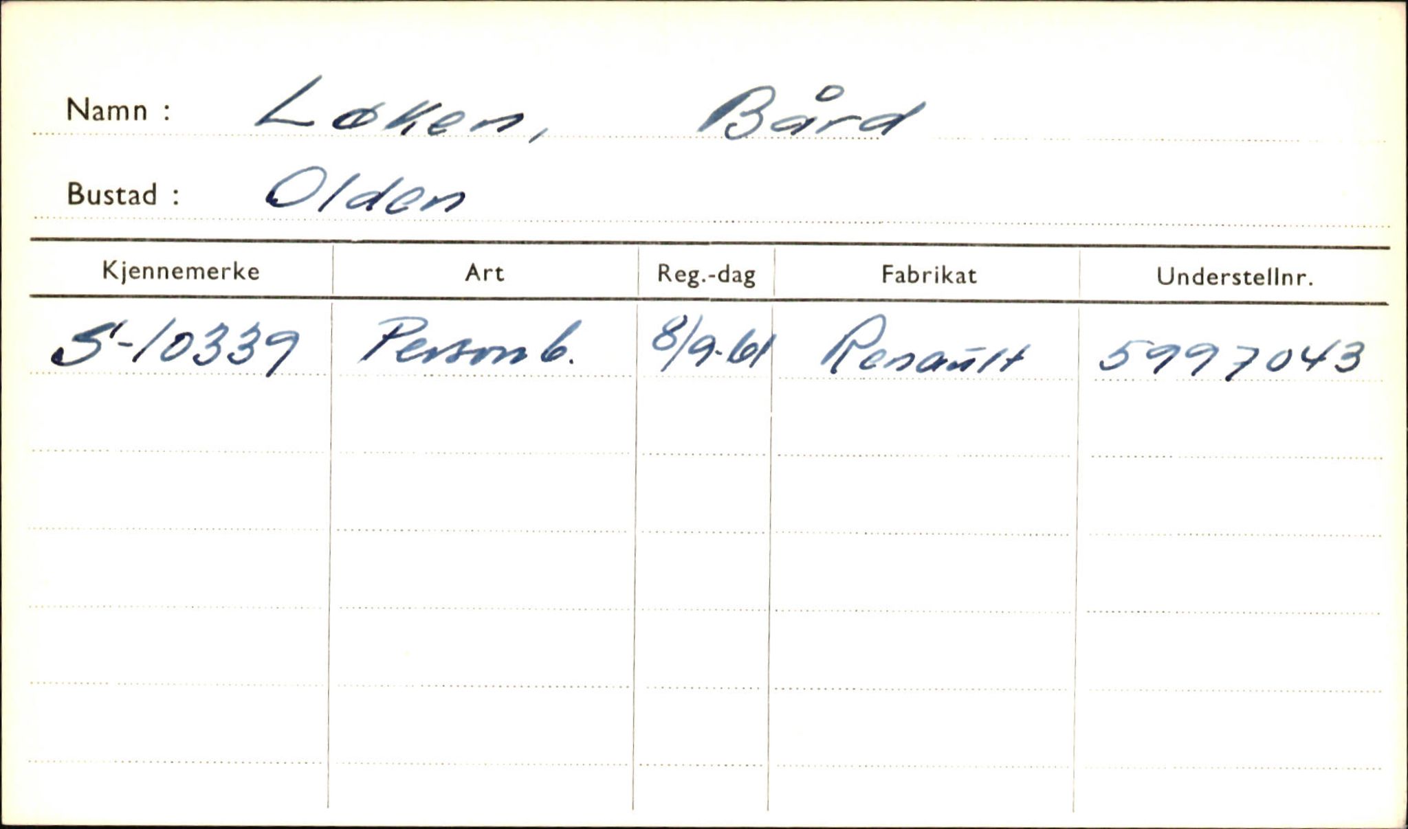 Statens vegvesen, Sogn og Fjordane vegkontor, SAB/A-5301/4/F/L0001B: Eigarregister Fjordane til 1.6.1961, 1930-1961, s. 708