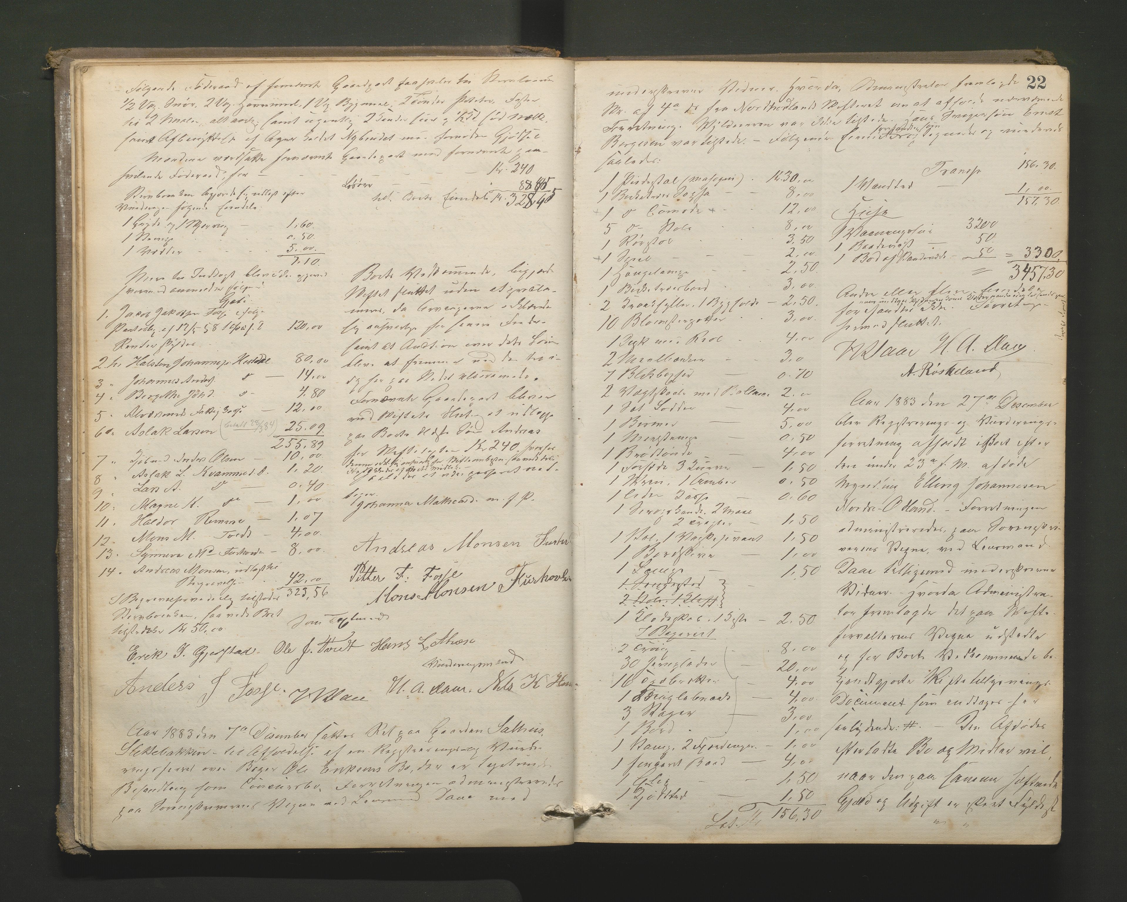 Lensmannen i Hamre, AV/SAB-A-32601/0006/L0001: Registreringsprotokoll, 1881-1896, s. 21b-22a