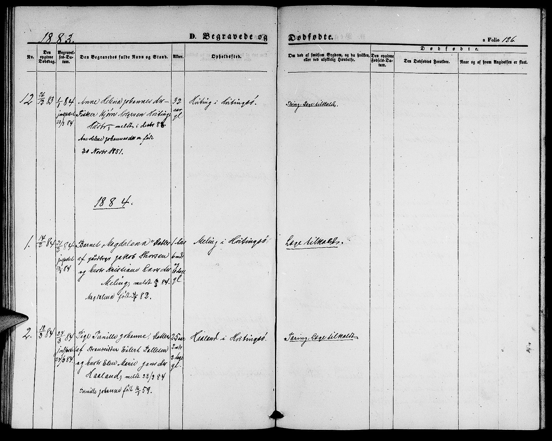 Rennesøy sokneprestkontor, AV/SAST-A -101827/H/Ha/Hab/L0003: Klokkerbok nr. B 3, 1855-1888, s. 126