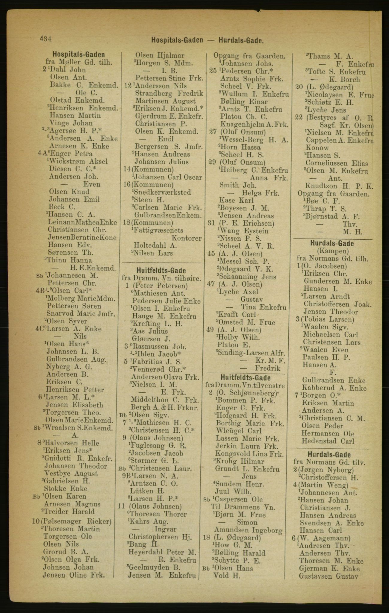 Kristiania/Oslo adressebok, PUBL/-, 1888, s. 434