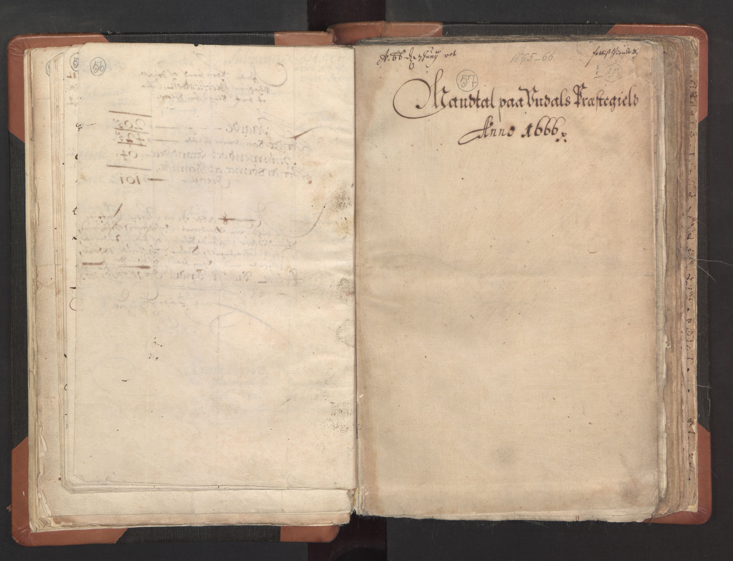 RA, Sogneprestenes manntall 1664-1666, nr. 16: Lista prosti, 1664-1666, s. 56-57