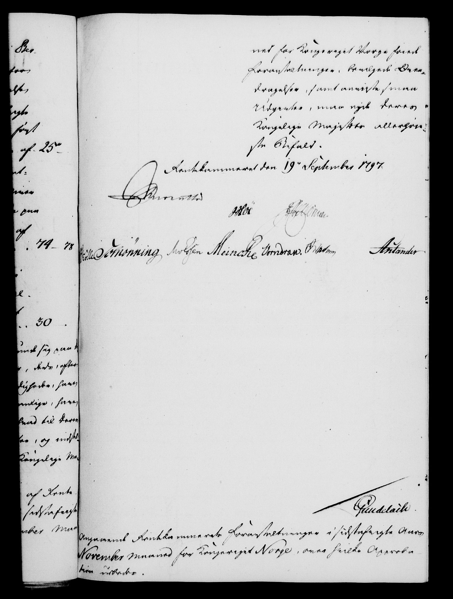 Rentekammeret, Kammerkanselliet, AV/RA-EA-3111/G/Gf/Gfa/L0079: Norsk relasjons- og resolusjonsprotokoll (merket RK 52.79), 1797, s. 273