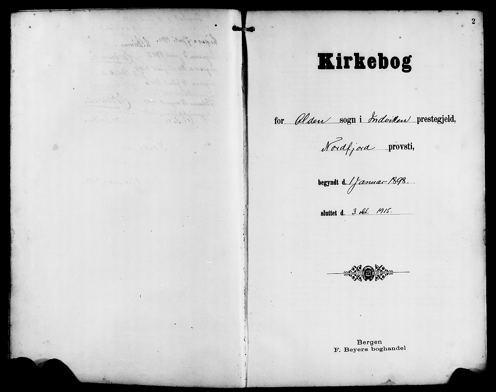 Innvik sokneprestembete, AV/SAB-A-80501: Klokkerbok nr. B 4, 1898-1916, s. 2