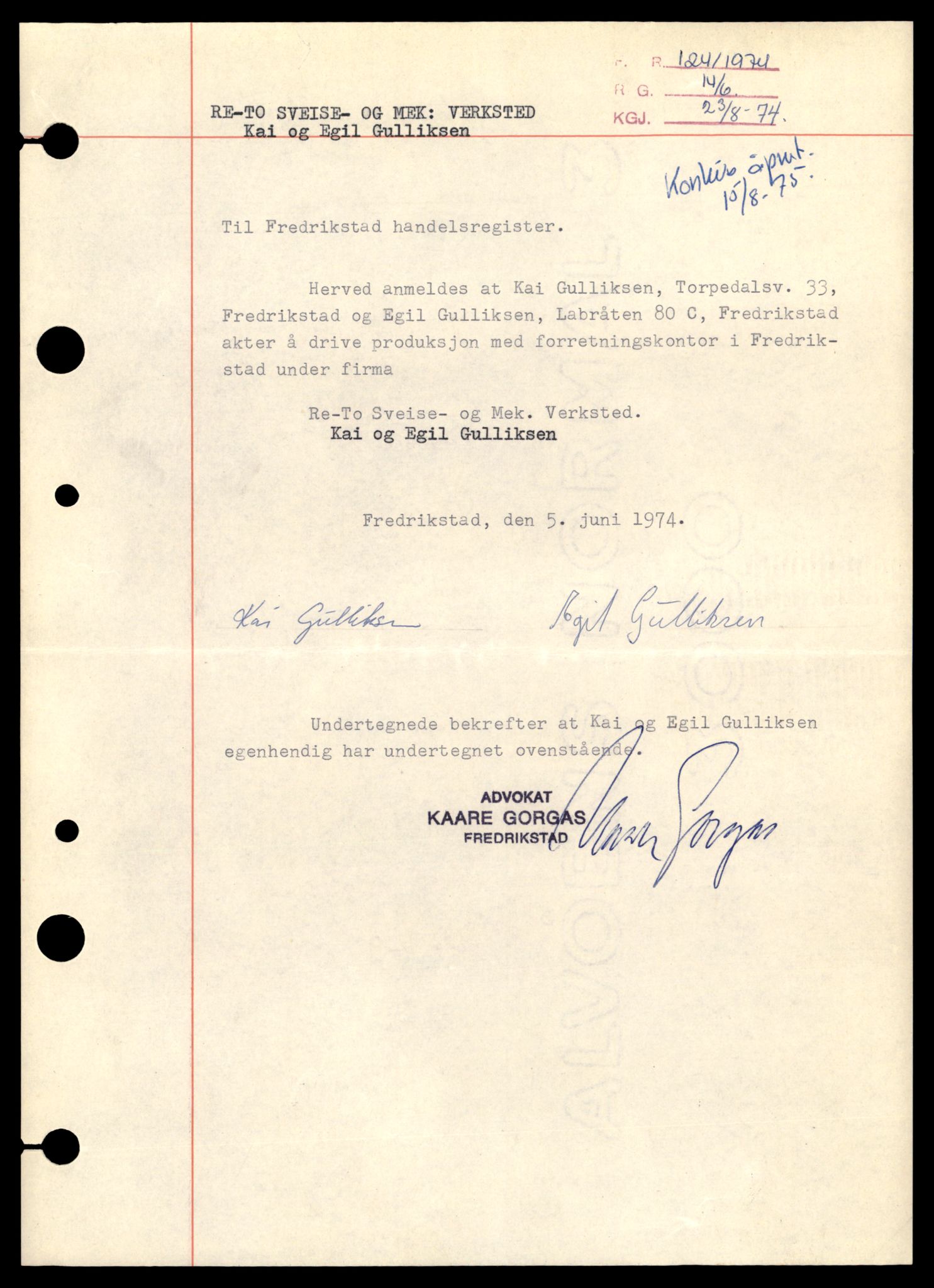 Fredrikstad tingrett, AV/SAT-A-10473/K/Kb/Kba/L0033: Enkeltmannsforetak, aksjeselskap og andelslag, Re-Rå, 1944-1990, s. 1