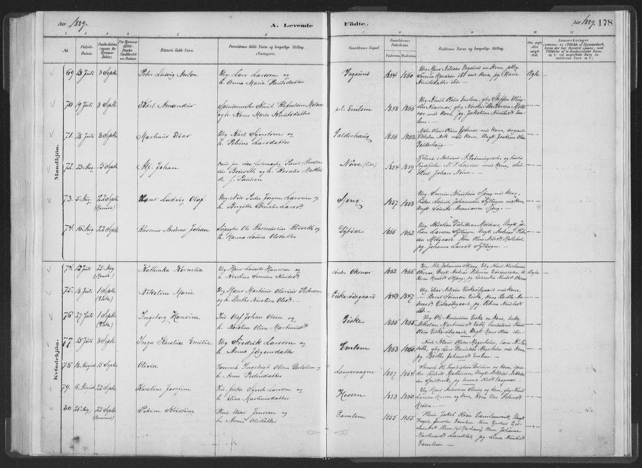 Ministerialprotokoller, klokkerbøker og fødselsregistre - Møre og Romsdal, AV/SAT-A-1454/528/L0401: Ministerialbok nr. 528A12I, 1880-1920, s. 178