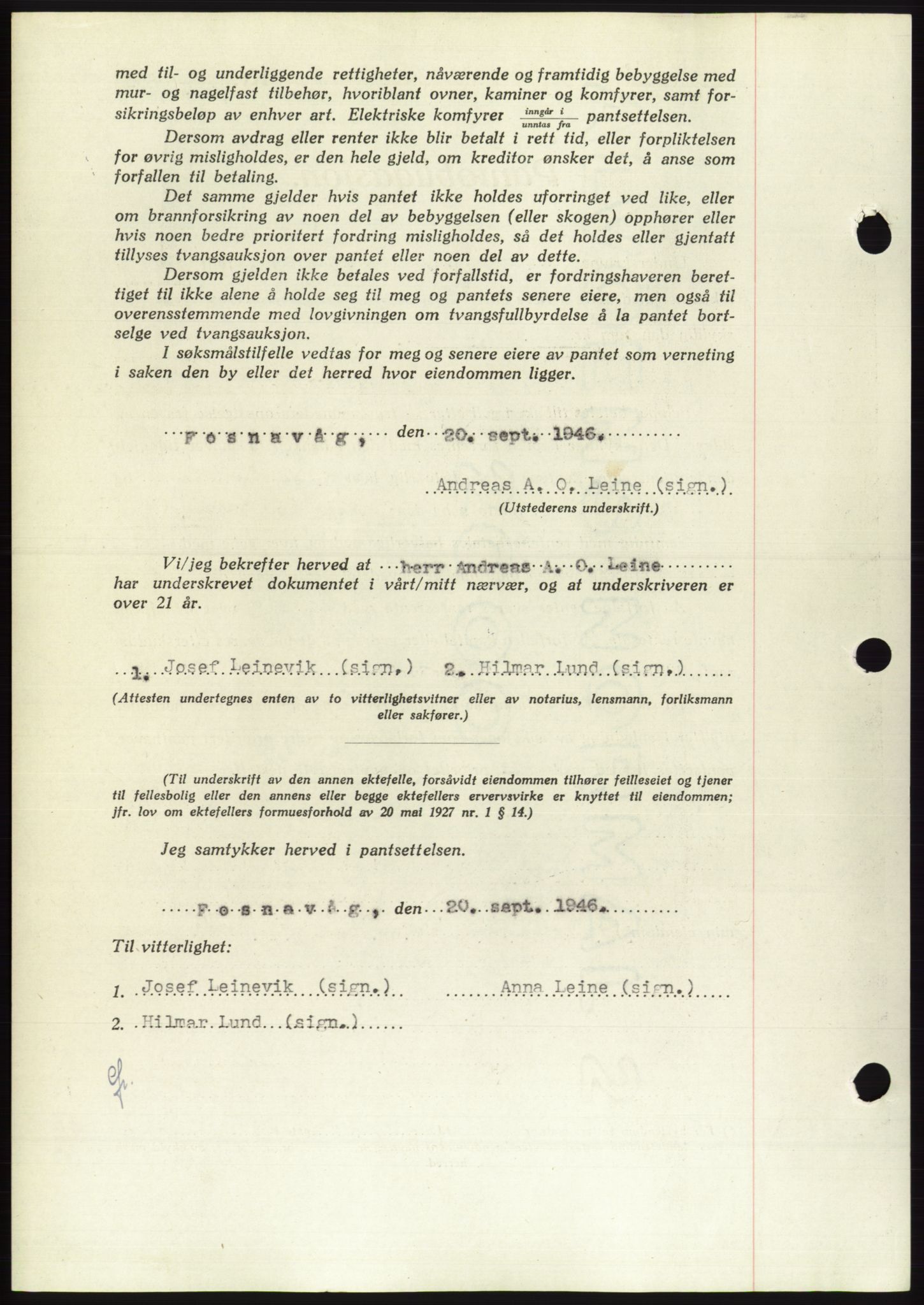 Søre Sunnmøre sorenskriveri, AV/SAT-A-4122/1/2/2C/L0114: Pantebok nr. 1-2B, 1943-1947, Dagboknr: 1212/1946