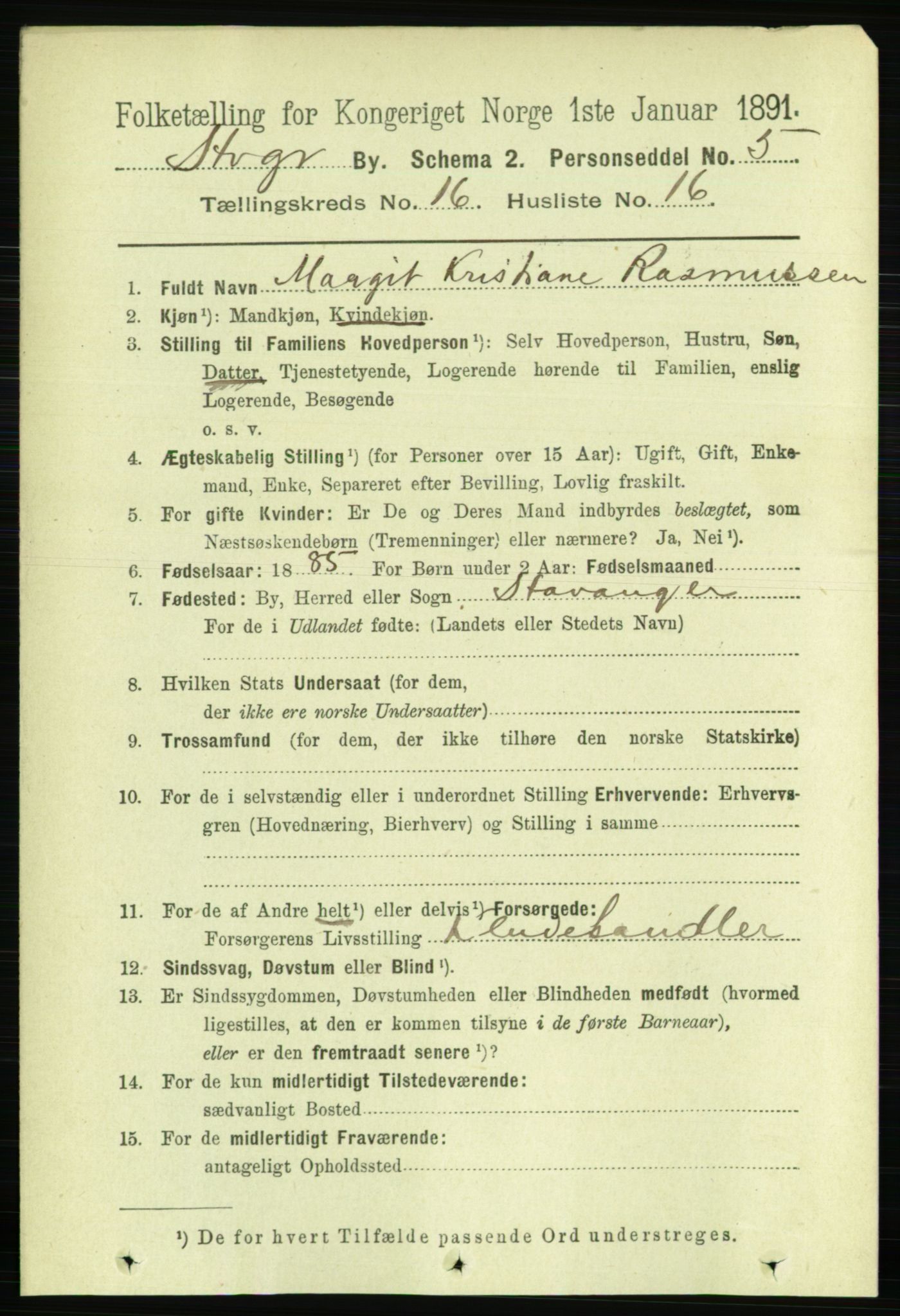 RA, Folketelling 1891 for 1103 Stavanger kjøpstad, 1891, s. 19041