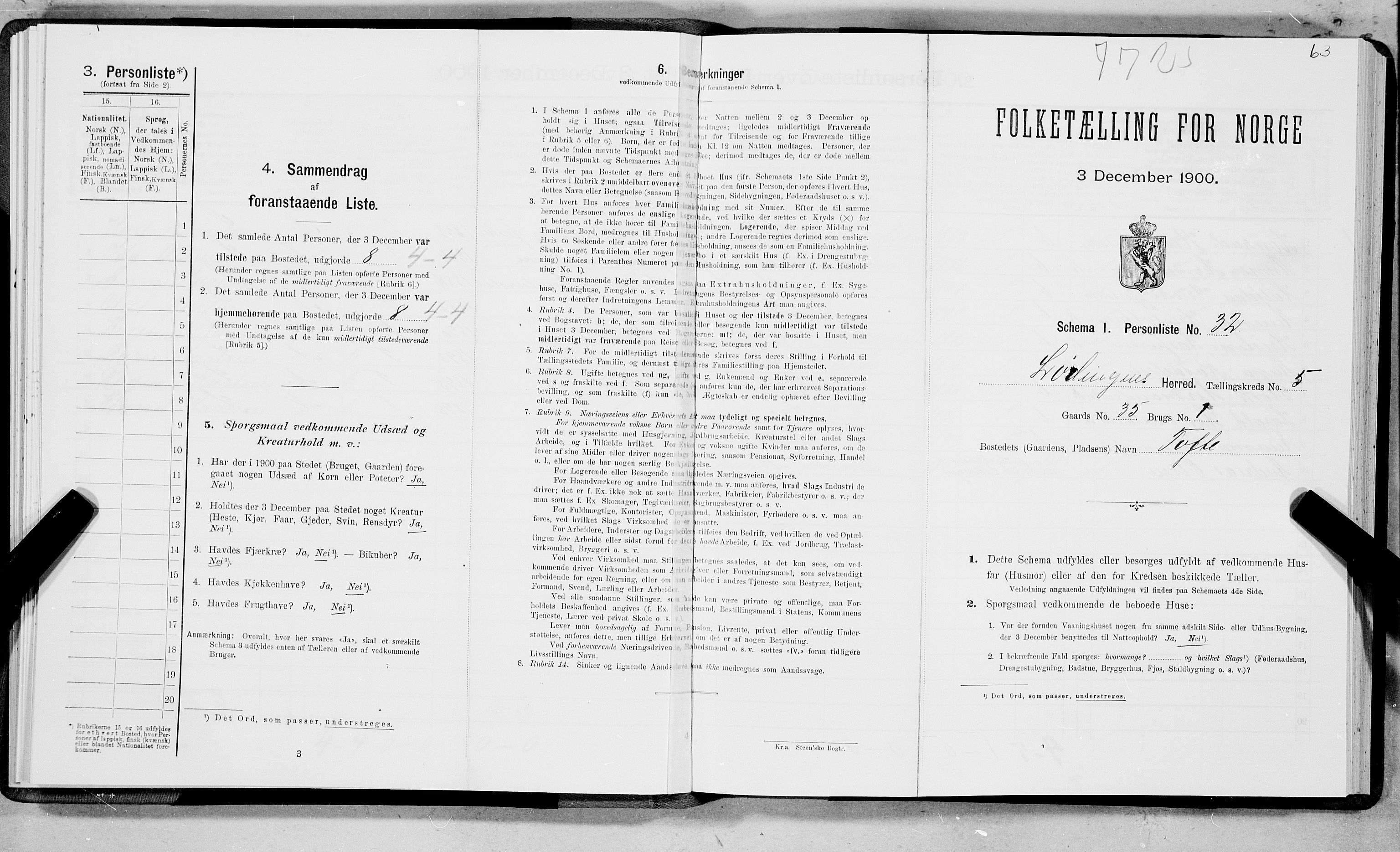 SAT, Folketelling 1900 for 1851 Lødingen herred, 1900, s. 541
