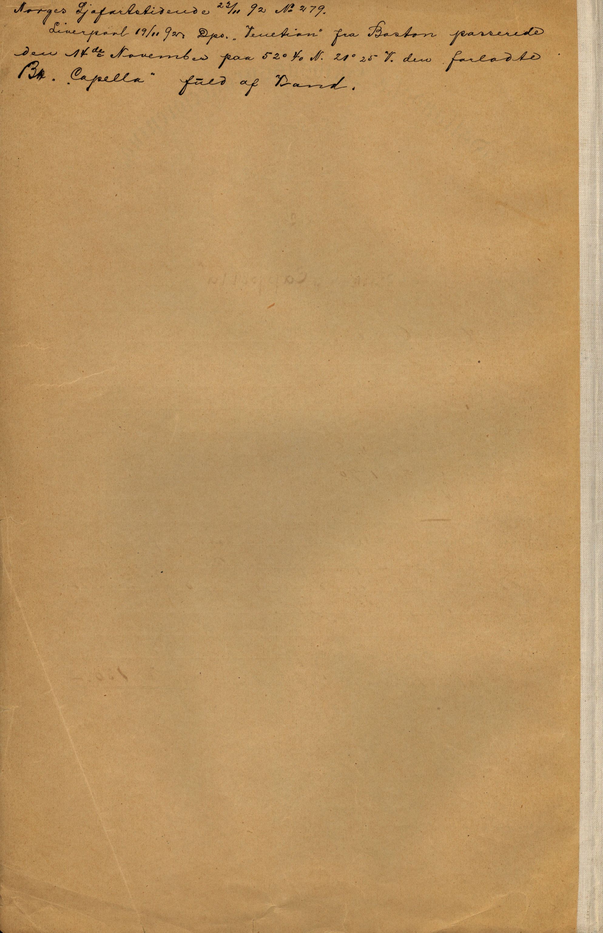 Pa 63 - Østlandske skibsassuranceforening, VEMU/A-1079/G/Ga/L0029/0002: Havaridokumenter / Johanne, Ocean, Capella, Columbus, Castro, 1892, s. 24