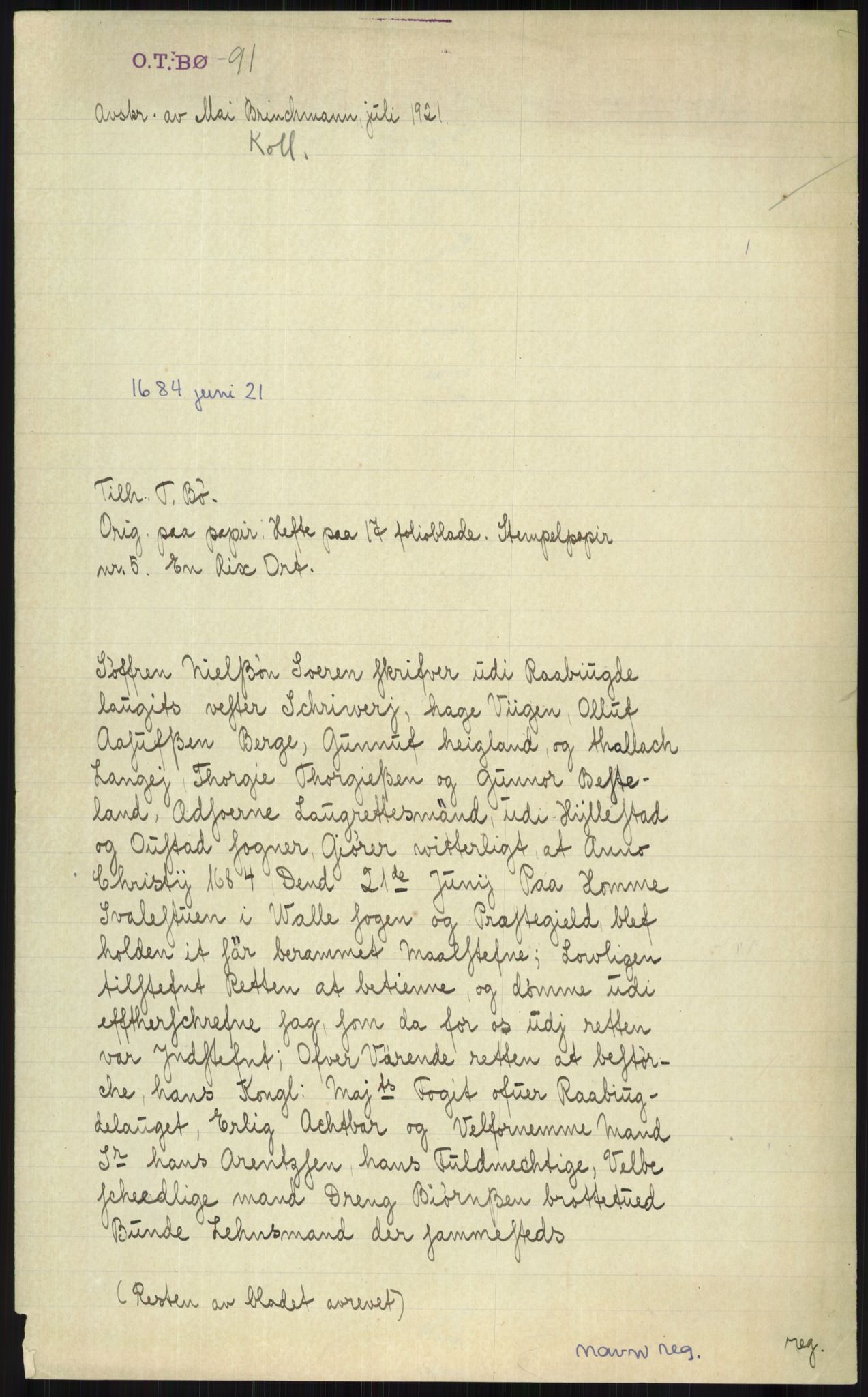 Samlinger til kildeutgivelse, Diplomavskriftsamlingen, AV/RA-EA-4053/H/Ha, s. 1089