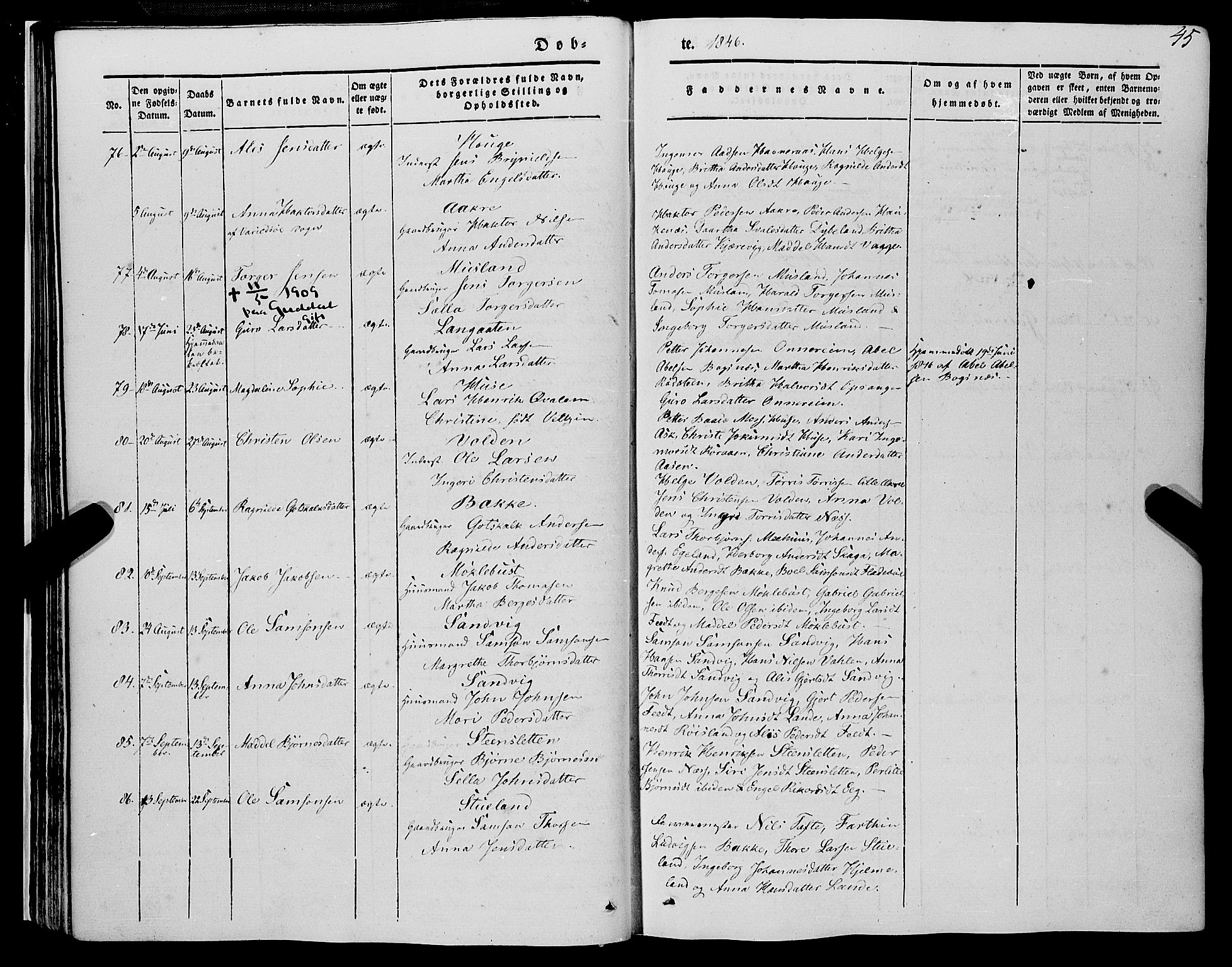 Kvinnherad sokneprestembete, AV/SAB-A-76401/H/Haa: Ministerialbok nr. A 7, 1843-1853, s. 45