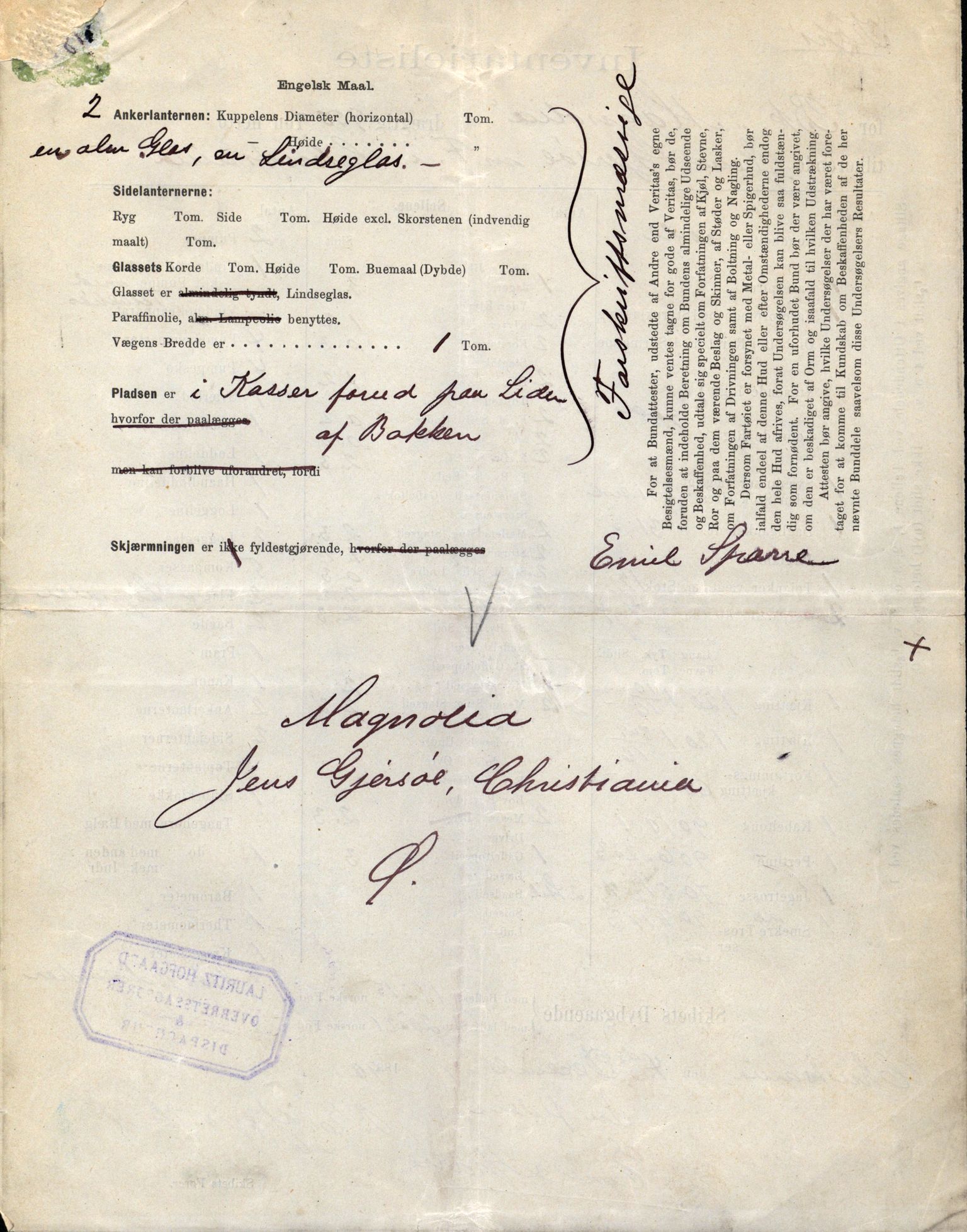 Pa 63 - Østlandske skibsassuranceforening, VEMU/A-1079/G/Ga/L0030/0007: Havaridokumenter / Furu, Magnhild, Magnolia, Havfruen, Tichborne, 1893, s. 16
