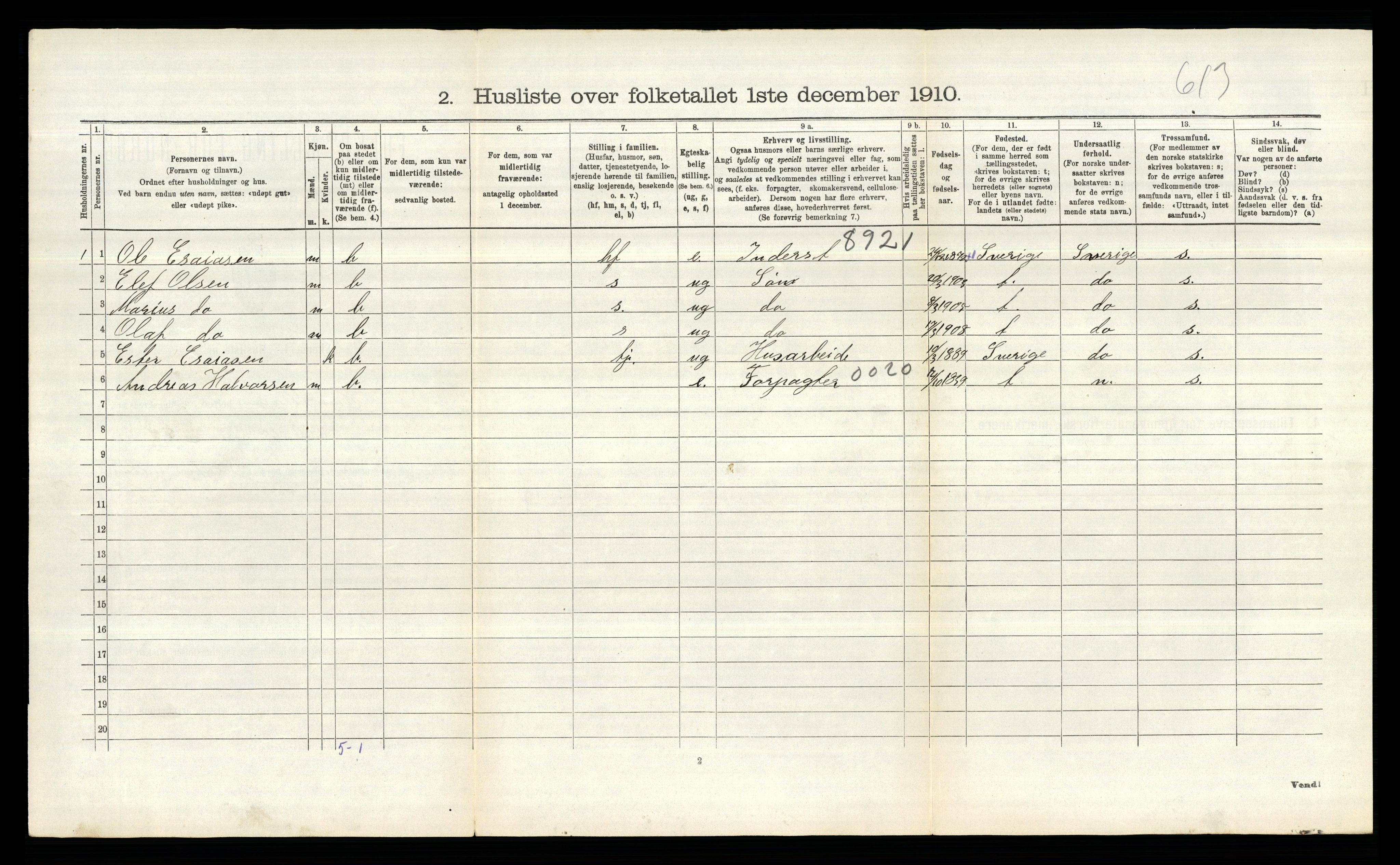 RA, Folketelling 1910 for 0121 Rømskog herred, 1910, s. 29