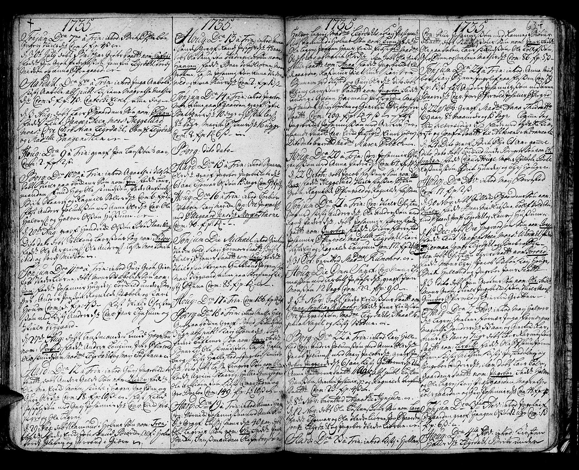 Lærdal sokneprestembete, SAB/A-81201: Ministerialbok nr. A 1, 1711-1752, s. 63