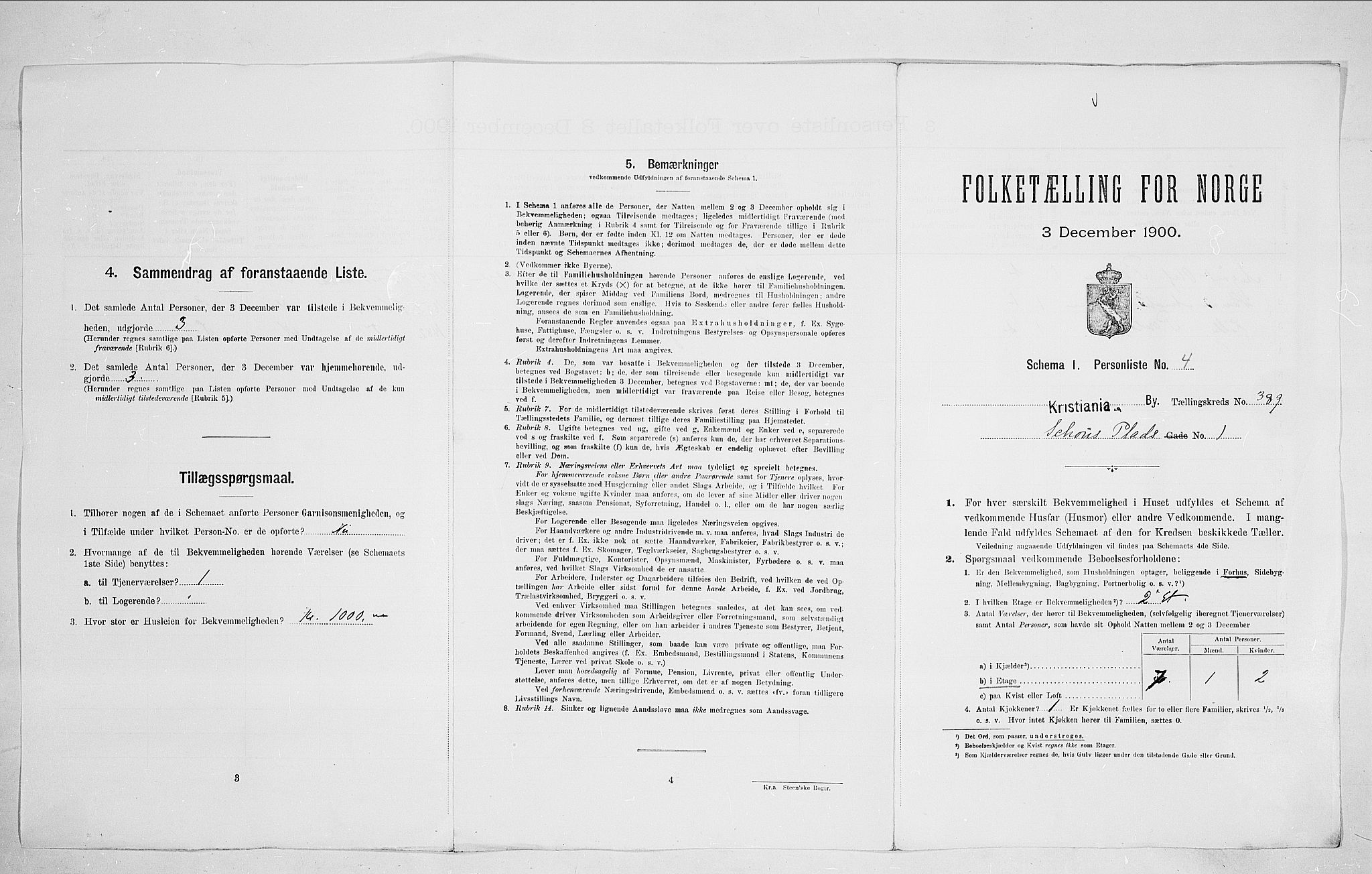 SAO, Folketelling 1900 for 0301 Kristiania kjøpstad, 1900, s. 80364