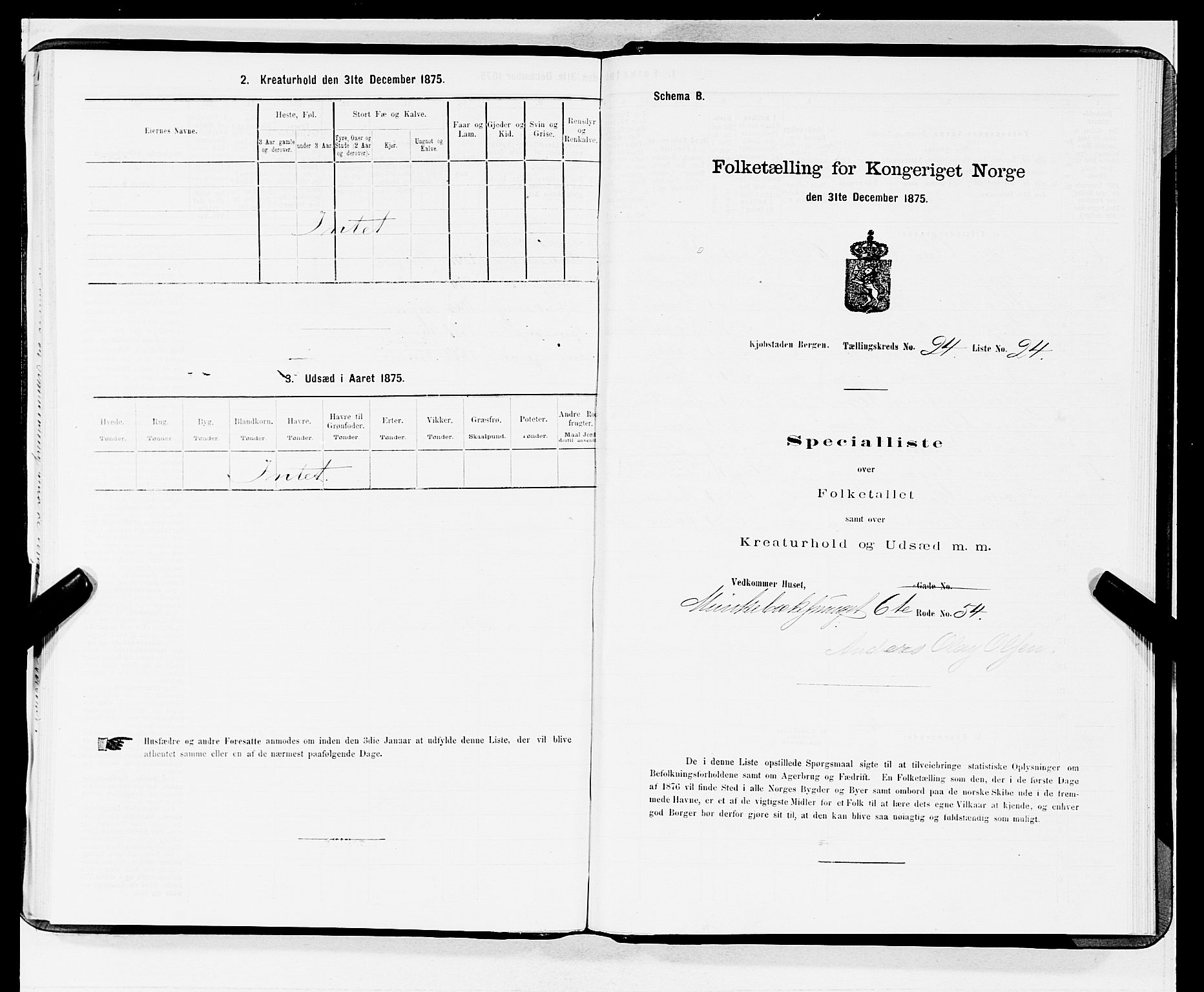 SAB, Folketelling 1875 for 1301 Bergen kjøpstad, 1875, s. 1284