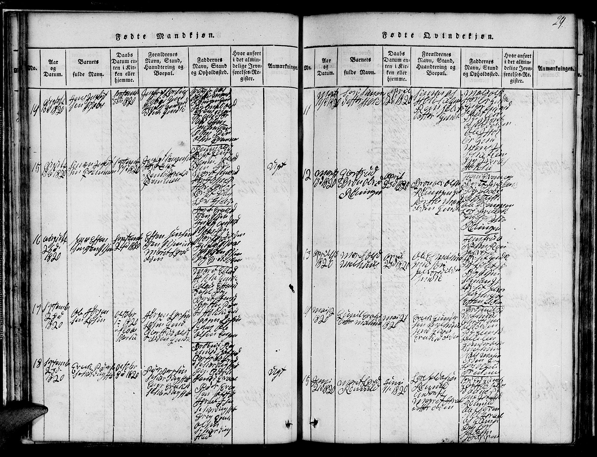 Ministerialprotokoller, klokkerbøker og fødselsregistre - Sør-Trøndelag, AV/SAT-A-1456/691/L1092: Klokkerbok nr. 691C03, 1816-1852, s. 29