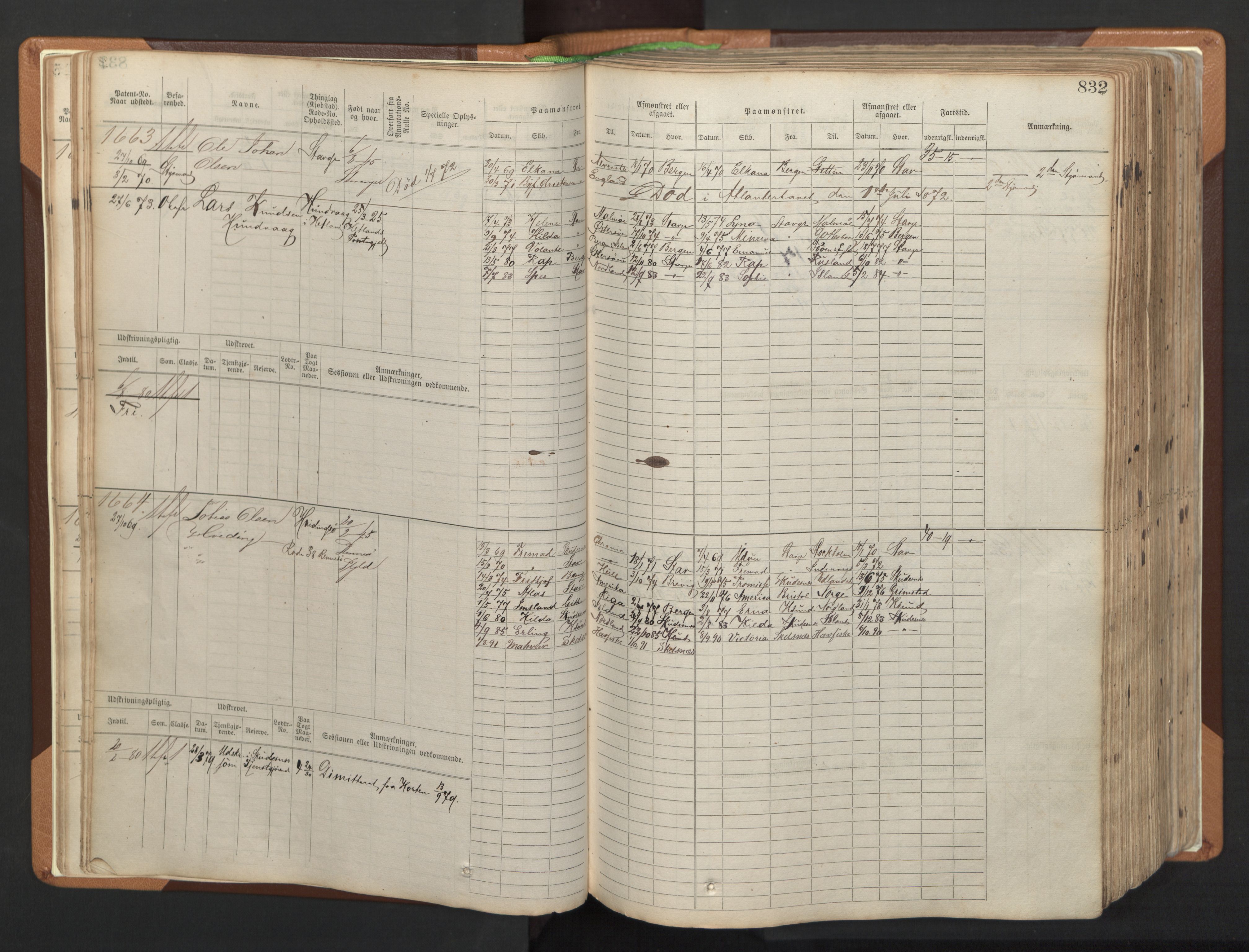 Stavanger sjømannskontor, AV/SAST-A-102006/F/Fb/Fbb/L0006: Sjøfartshovedrulle, patentnr. 1607-2402 (del 3), 1869-1880, s. 31