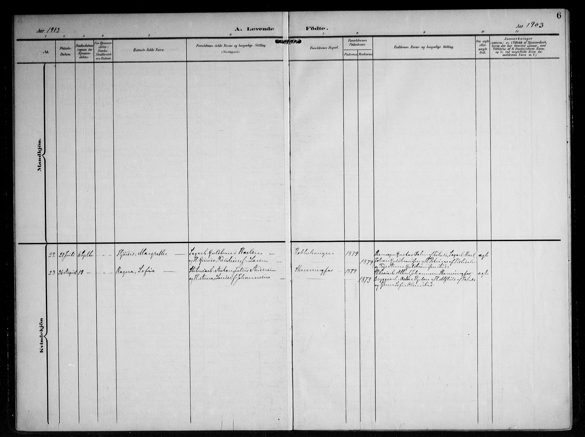 Berg prestekontor Kirkebøker, SAO/A-10902/F/Fb/L0003: Ministerialbok nr. II 3, 1903-1919, s. 6