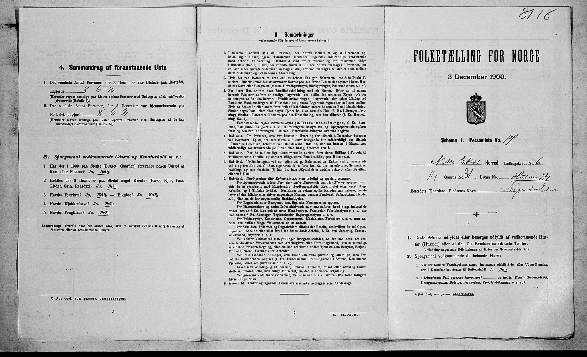 RA, Folketelling 1900 for 0625 Nedre Eiker herred, 1900, s. 736