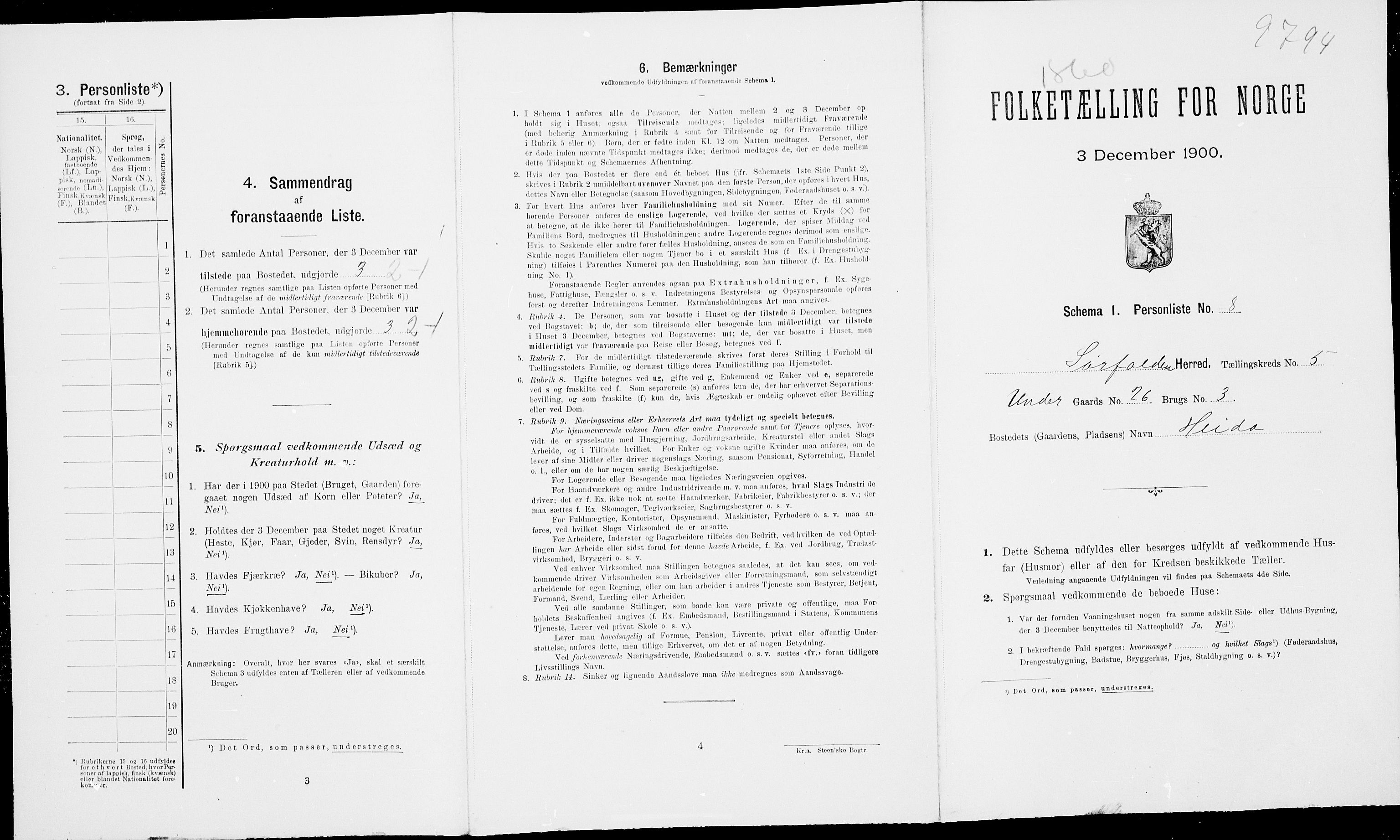 SAT, Folketelling 1900 for 1845 Sørfold herred, 1900, s. 266