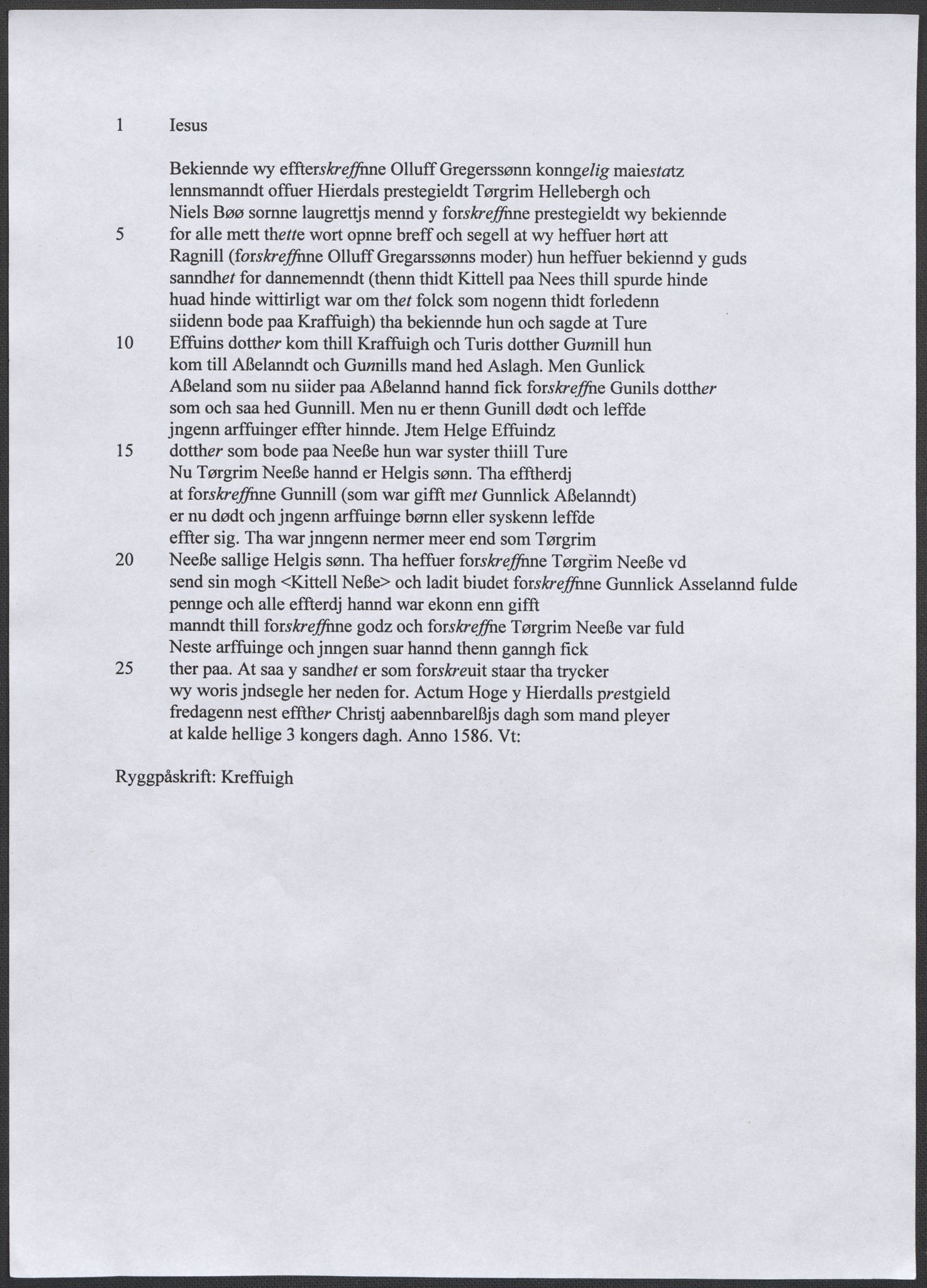 Riksarkivets diplomsamling, RA/EA-5965/F02/L0087: Dokumenter, 1585-1586, s. 36
