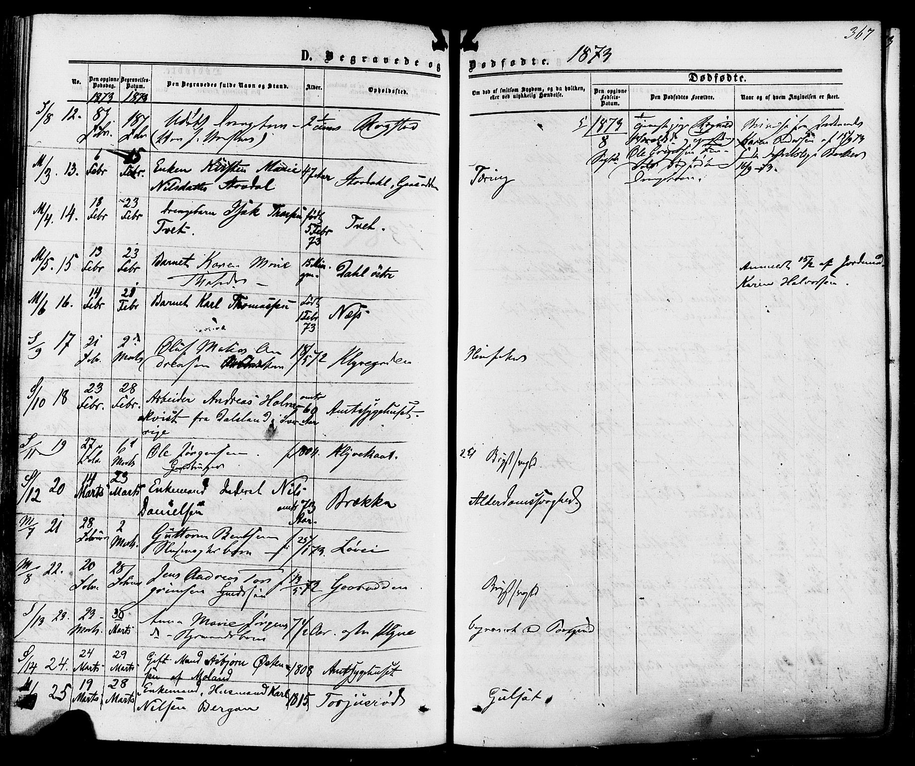 Solum kirkebøker, AV/SAKO-A-306/F/Fa/L0008: Ministerialbok nr. I 8, 1865-1876, s. 367