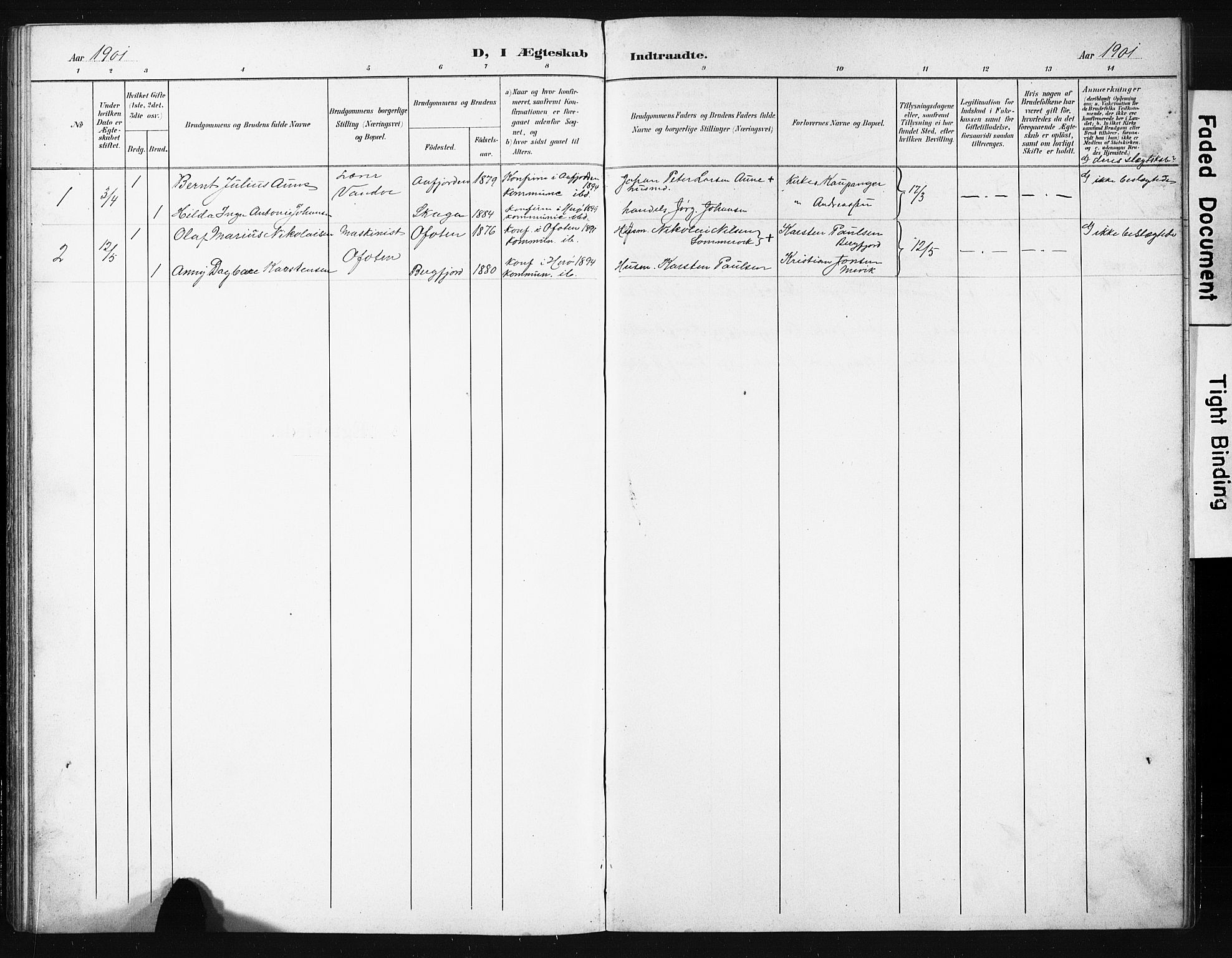 Ministerialprotokoller, klokkerbøker og fødselsregistre - Nordland, SAT/A-1459/836/L0538: Klokkerbok nr. 836C02, 1901-1917
