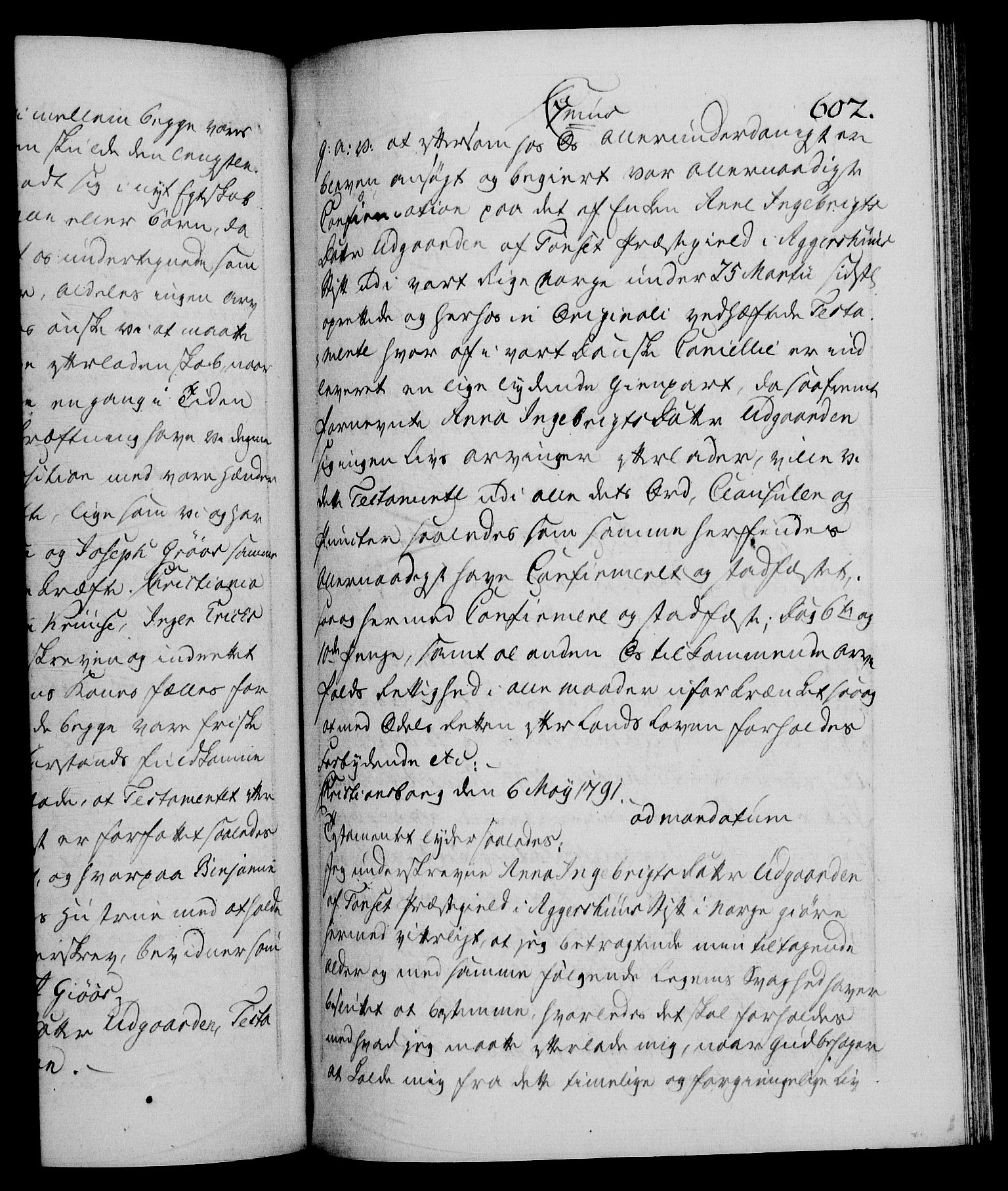 Danske Kanselli 1572-1799, RA/EA-3023/F/Fc/Fca/Fcaa/L0053: Norske registre, 1790-1791, s. 602a