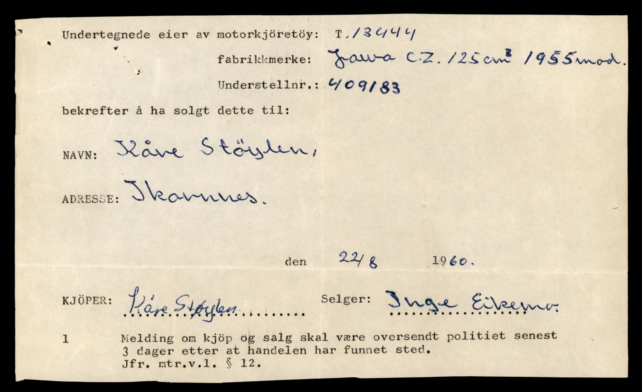 Møre og Romsdal vegkontor - Ålesund trafikkstasjon, AV/SAT-A-4099/F/Fe/L0039: Registreringskort for kjøretøy T 13361 - T 13530, 1927-1998, s. 1425
