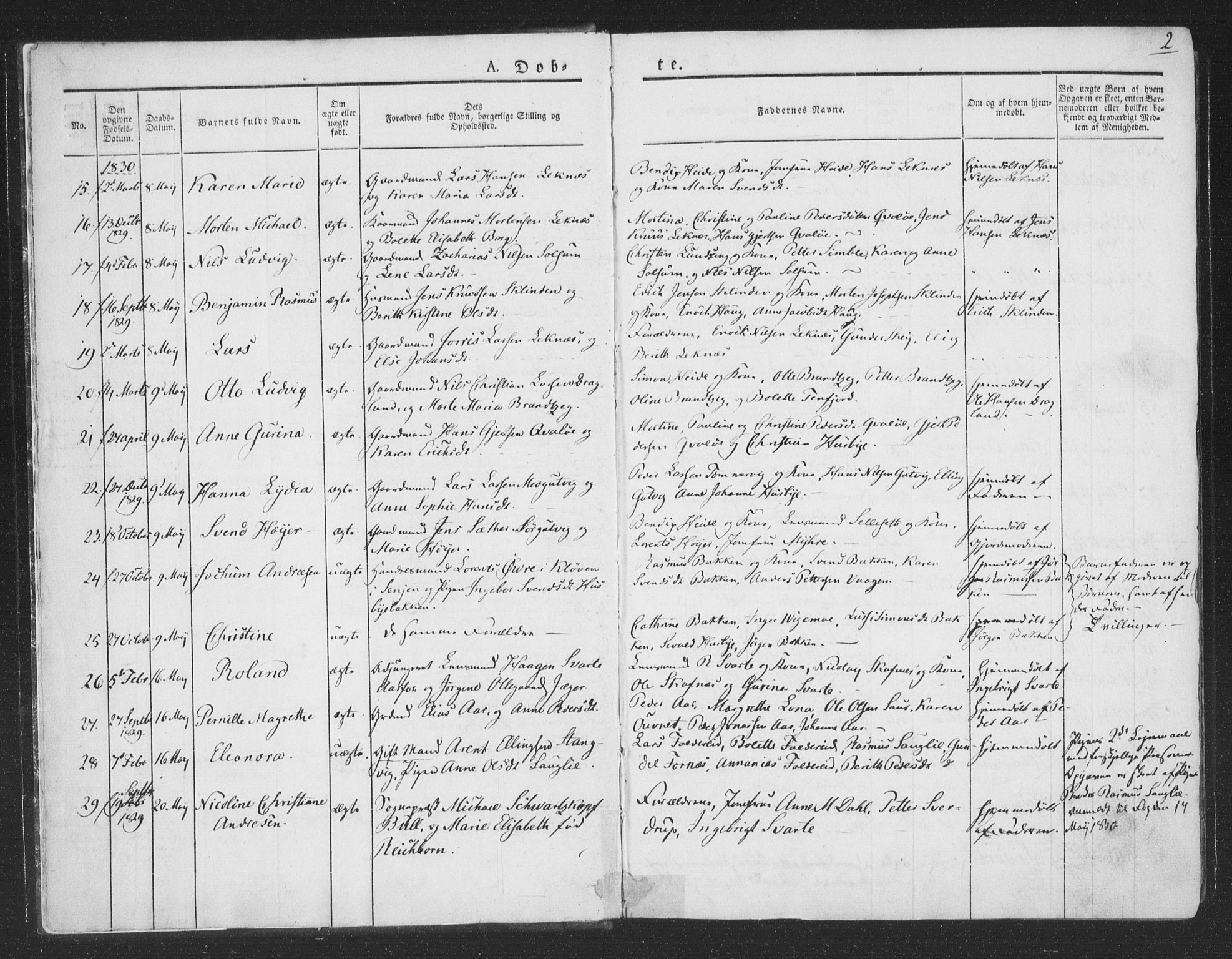 Ministerialprotokoller, klokkerbøker og fødselsregistre - Nord-Trøndelag, SAT/A-1458/780/L0639: Ministerialbok nr. 780A04, 1830-1844, s. 2