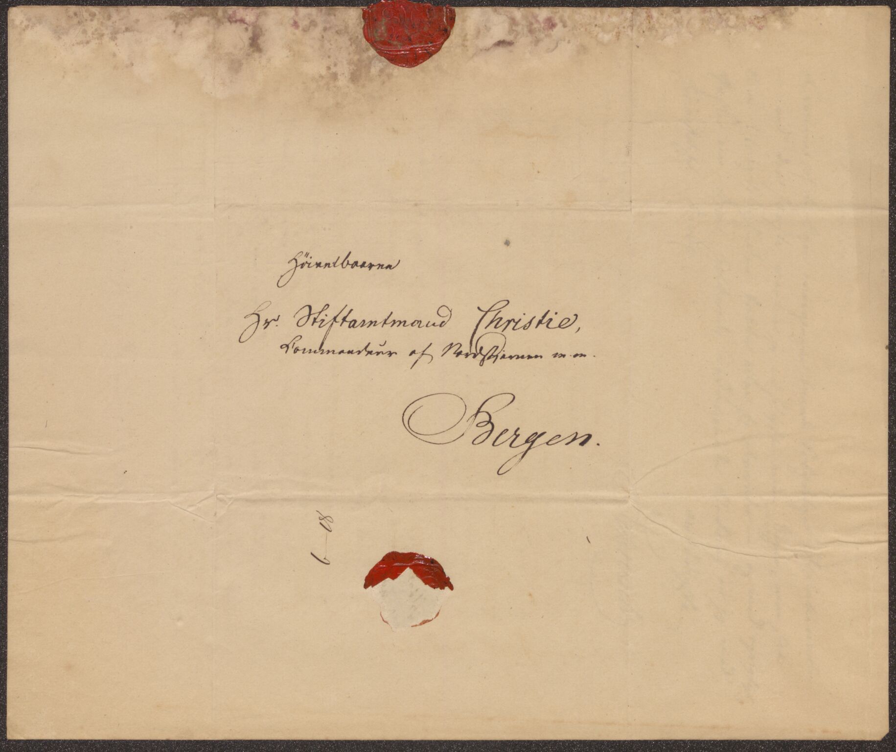 Bergens Museum, UMB/A007/D/Da/L0006/0003: Innkommende brev 1833 - 1834 / Innkommende brev 1834, 1834