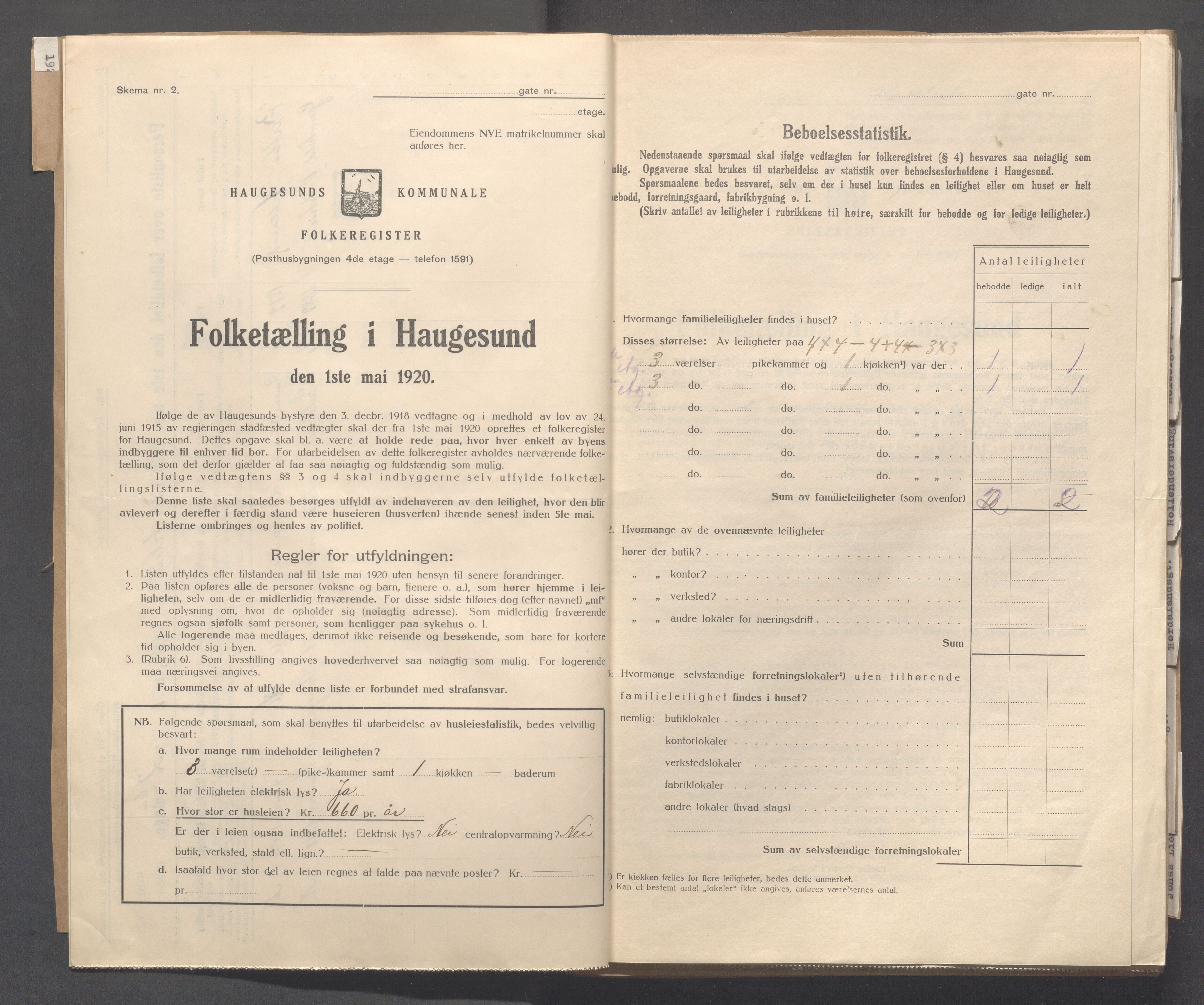 IKAR, Kommunal folketelling 1.5.1920 for Haugesund, 1920, s. 2098