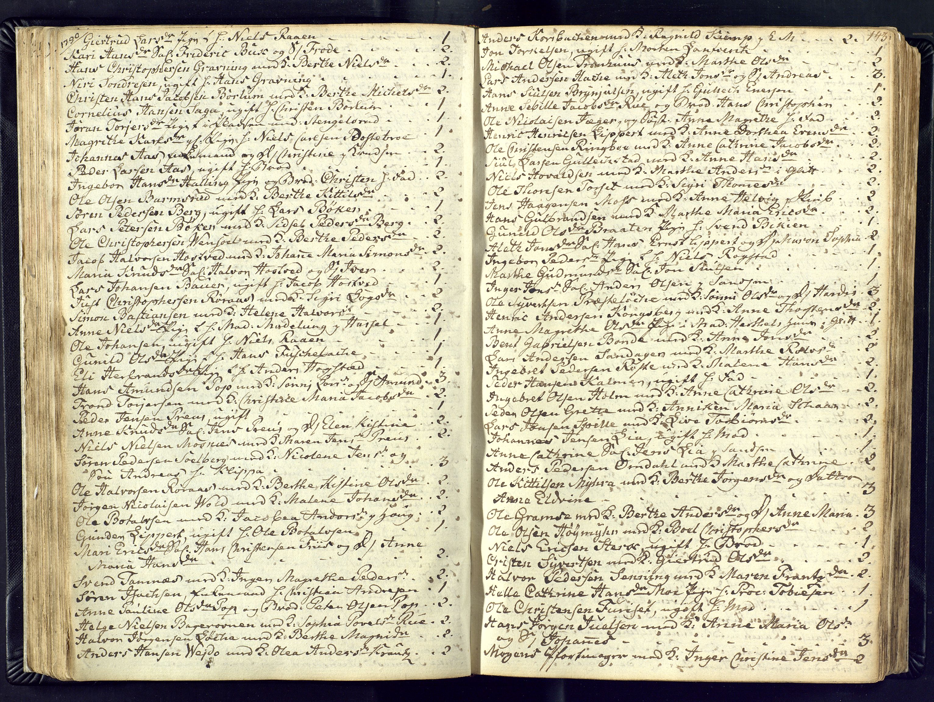Kongsberg kirkebøker, AV/SAKO-A-22/M/Ma/L0011: Kommunikantprotokoll nr. 11, 1788-1795, s. 143