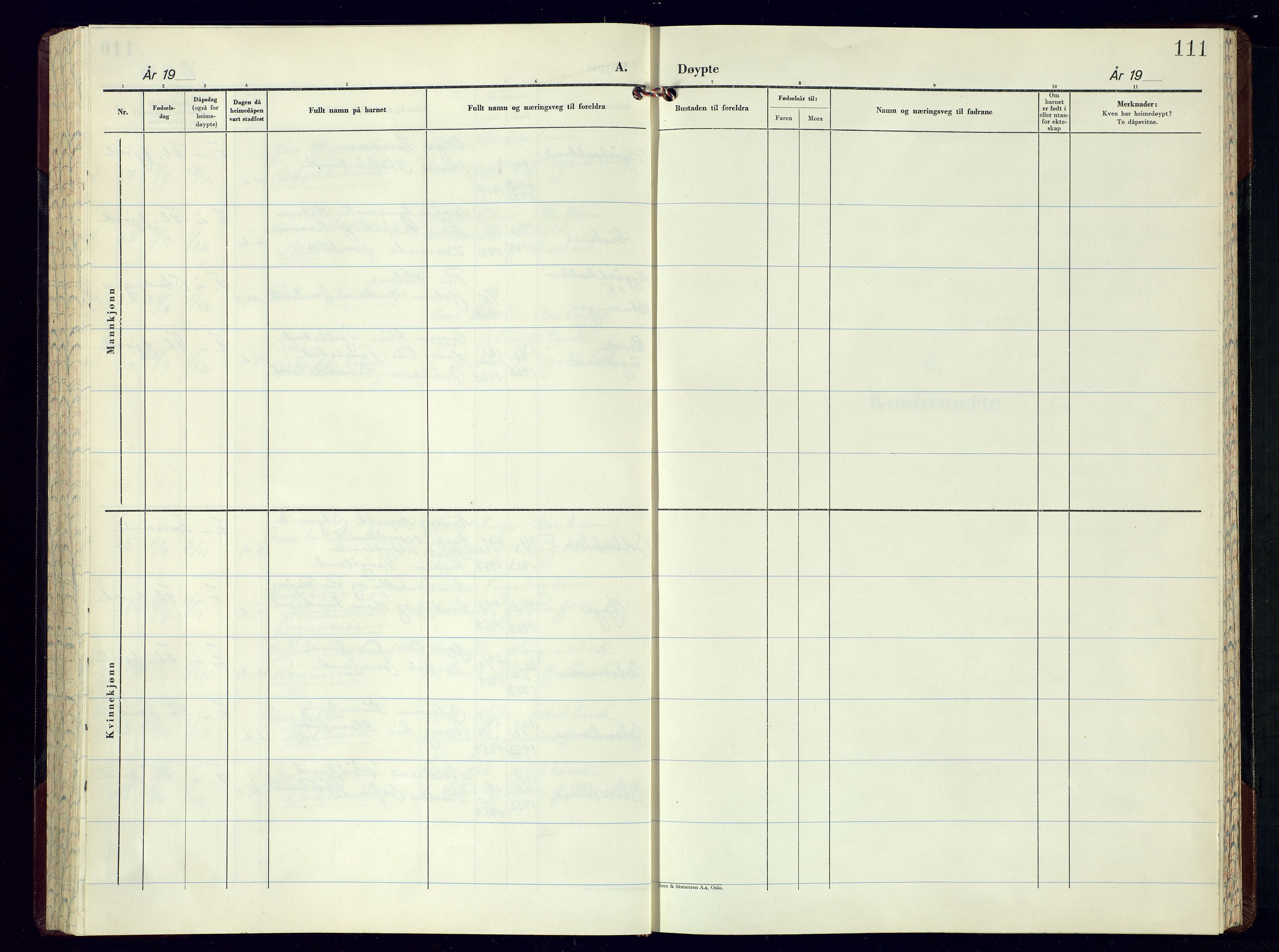 Kvinesdal sokneprestkontor, SAK/1111-0026/F/Fb/Fbb/L0007: Klokkerbok nr. B 7, 1973-1991, s. 111