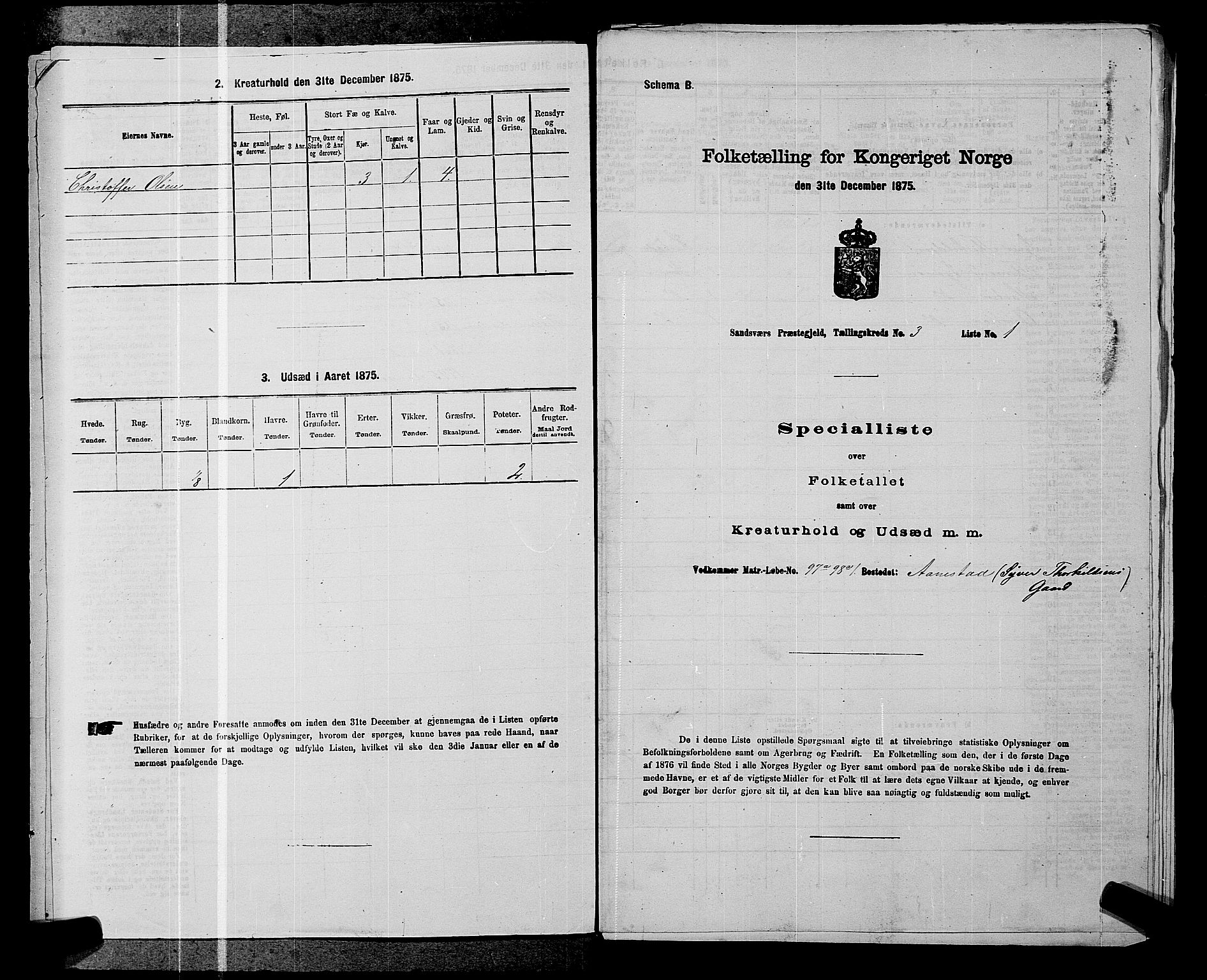 SAKO, Folketelling 1875 for 0629P Sandsvær prestegjeld, 1875, s. 546
