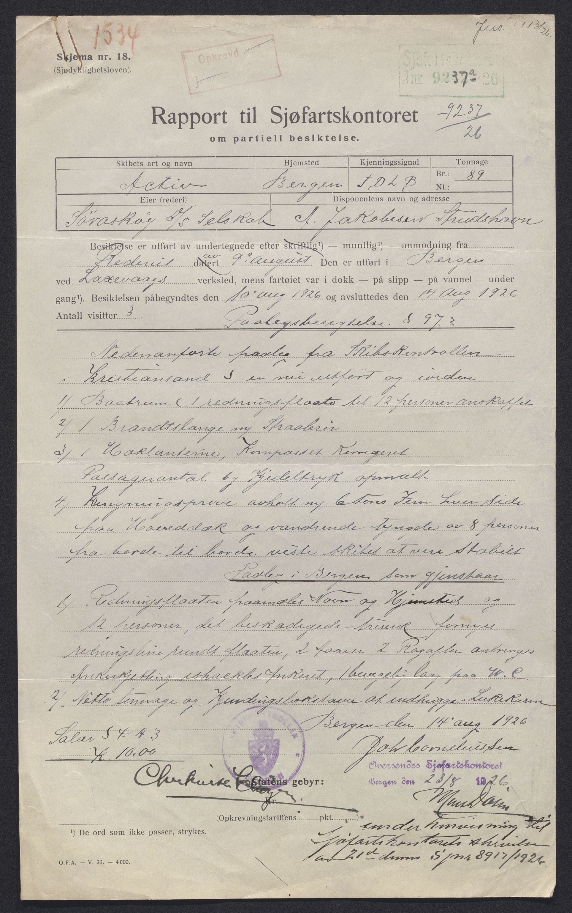 Sjøfartsdirektoratet med forløpere, skipsmapper slettede skip, AV/RA-S-4998/F/Fa/L0003: --, 1848-1912, s. 133