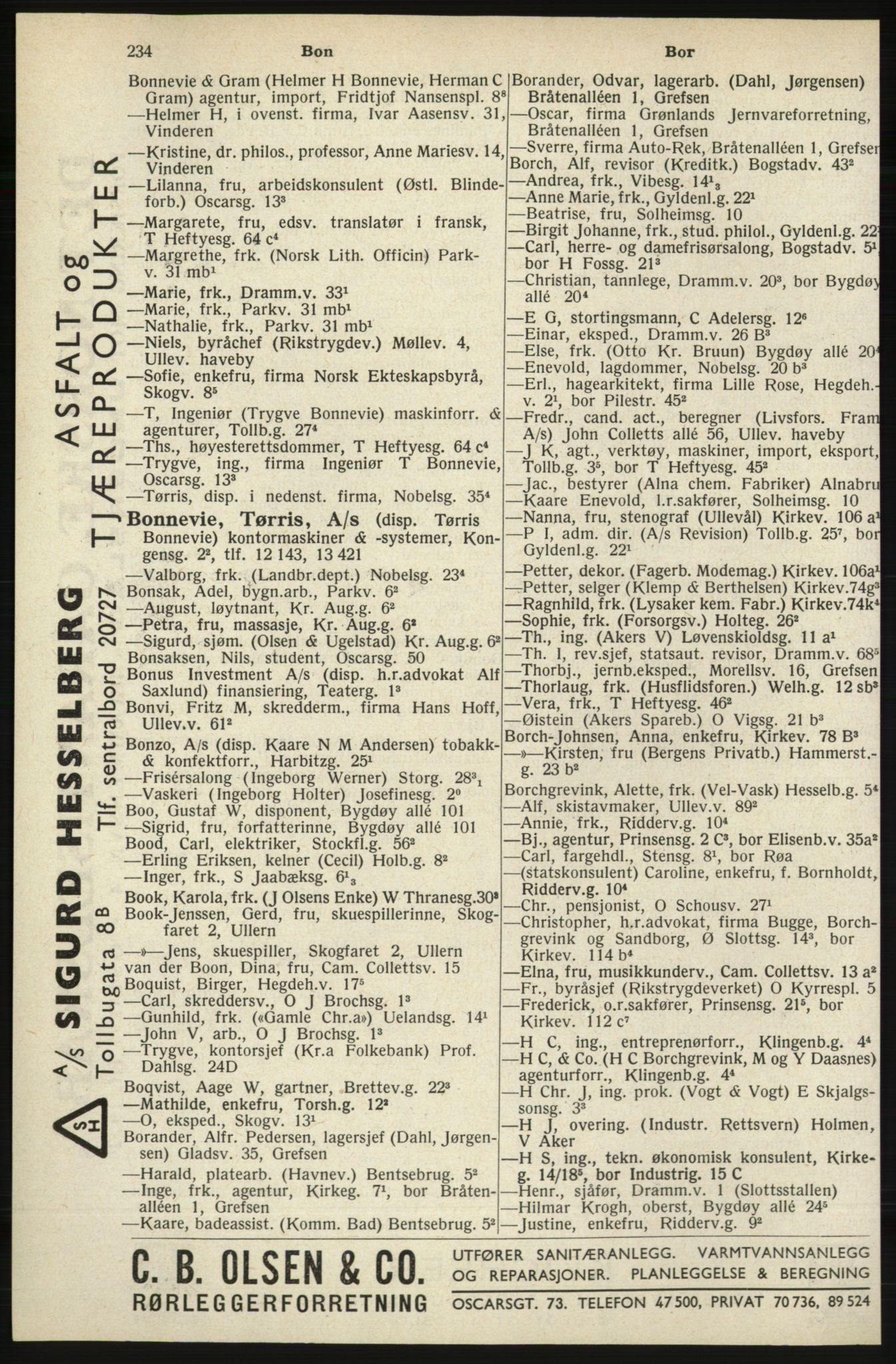 Kristiania/Oslo adressebok, PUBL/-, 1940, s. 252