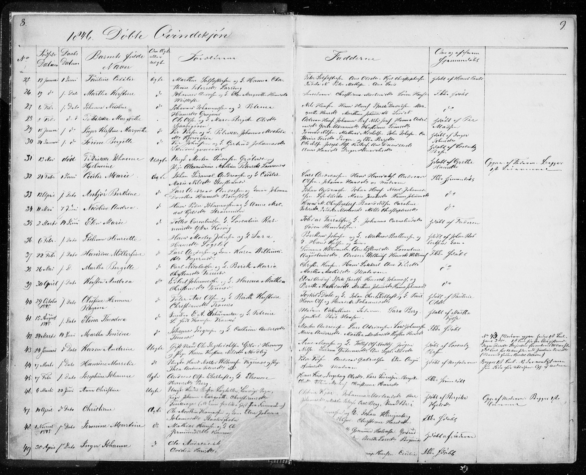 Tromsø sokneprestkontor/stiftsprosti/domprosti, AV/SATØ-S-1343/G/Gb/L0005klokker: Klokkerbok nr. 5, 1846-1857, s. 8-9