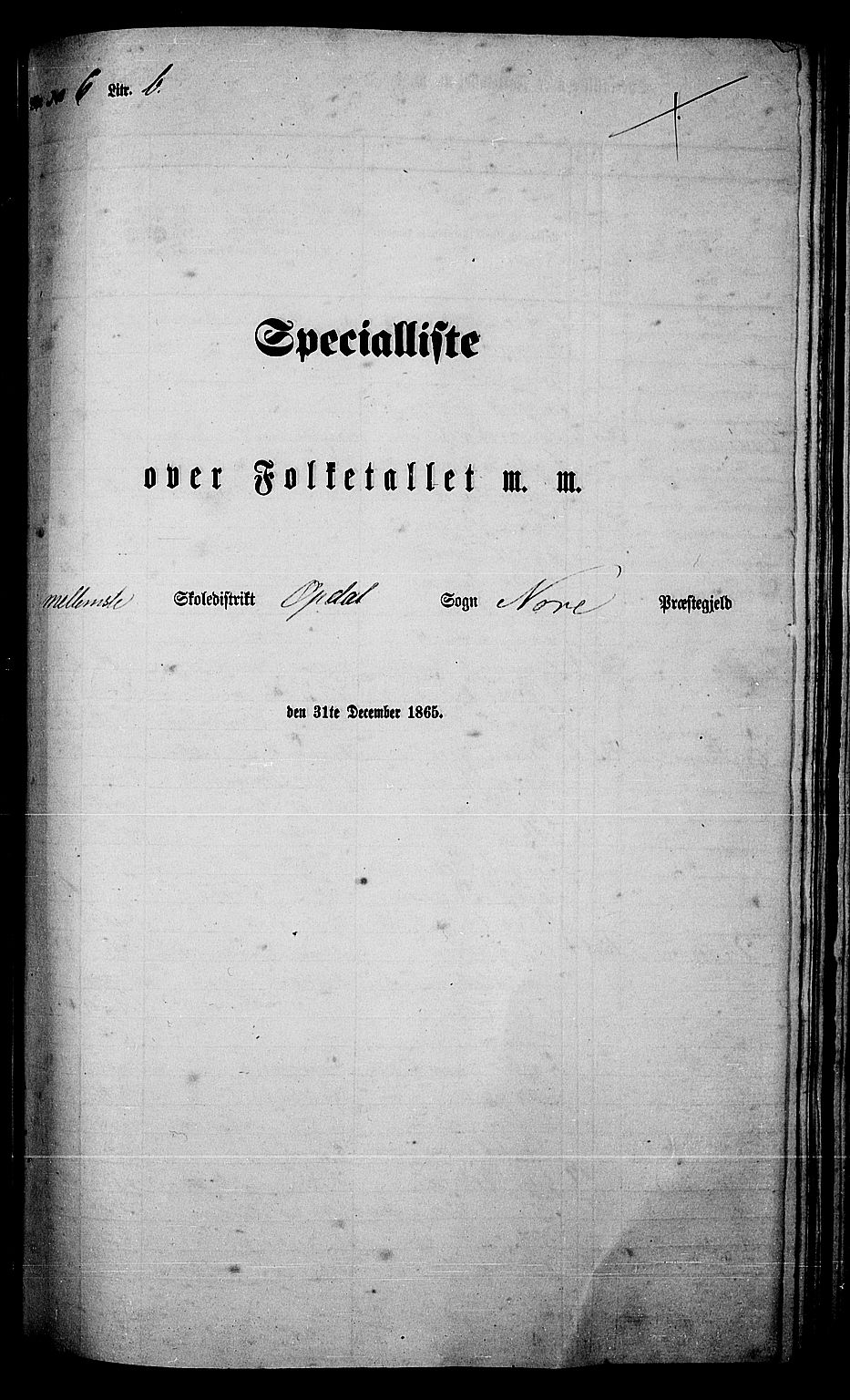 RA, Folketelling 1865 for 0633P Nore prestegjeld, 1865, s. 116