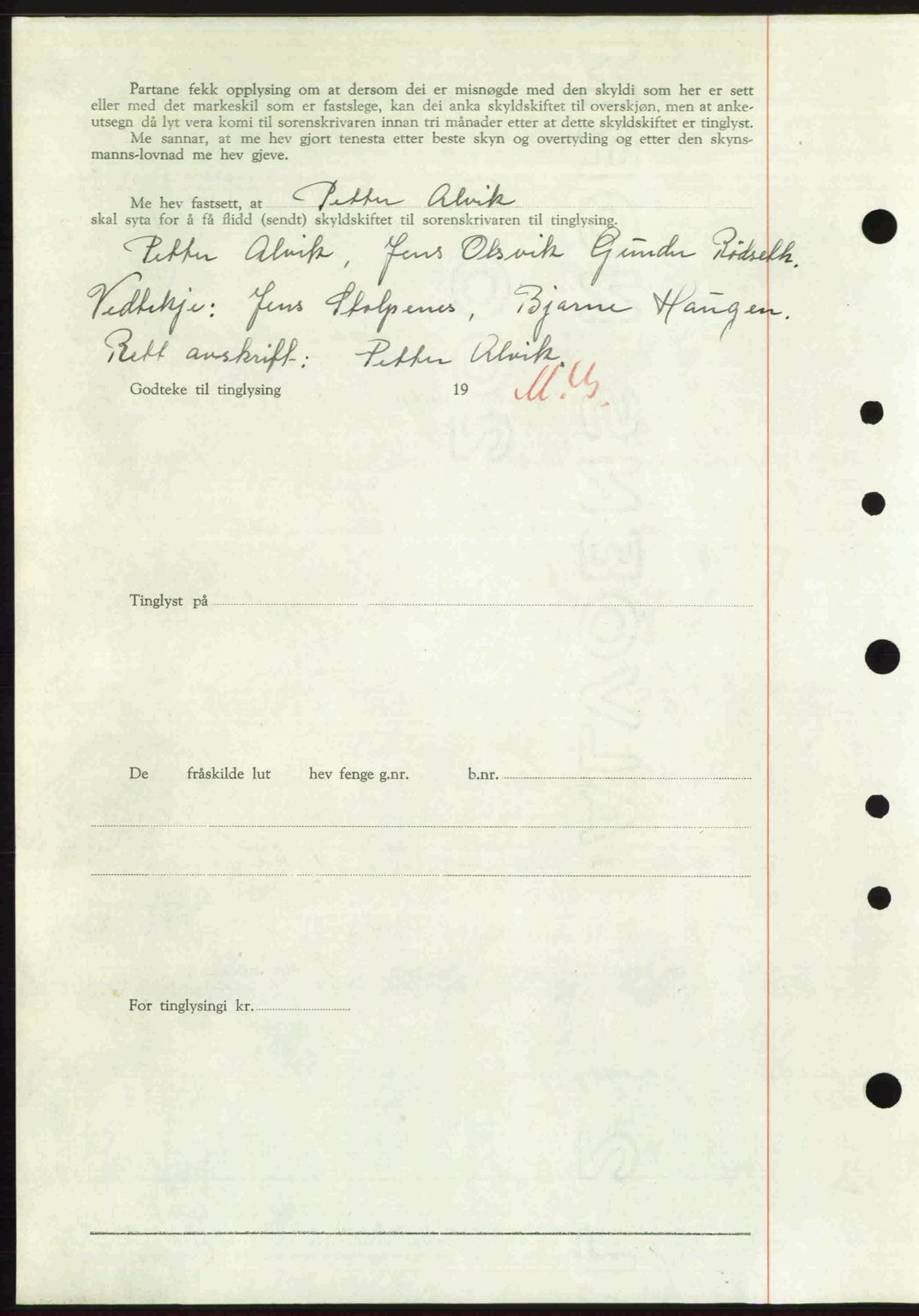 Nordre Sunnmøre sorenskriveri, AV/SAT-A-0006/1/2/2C/2Ca: Pantebok nr. A32, 1949-1949, Dagboknr: 2415/1949