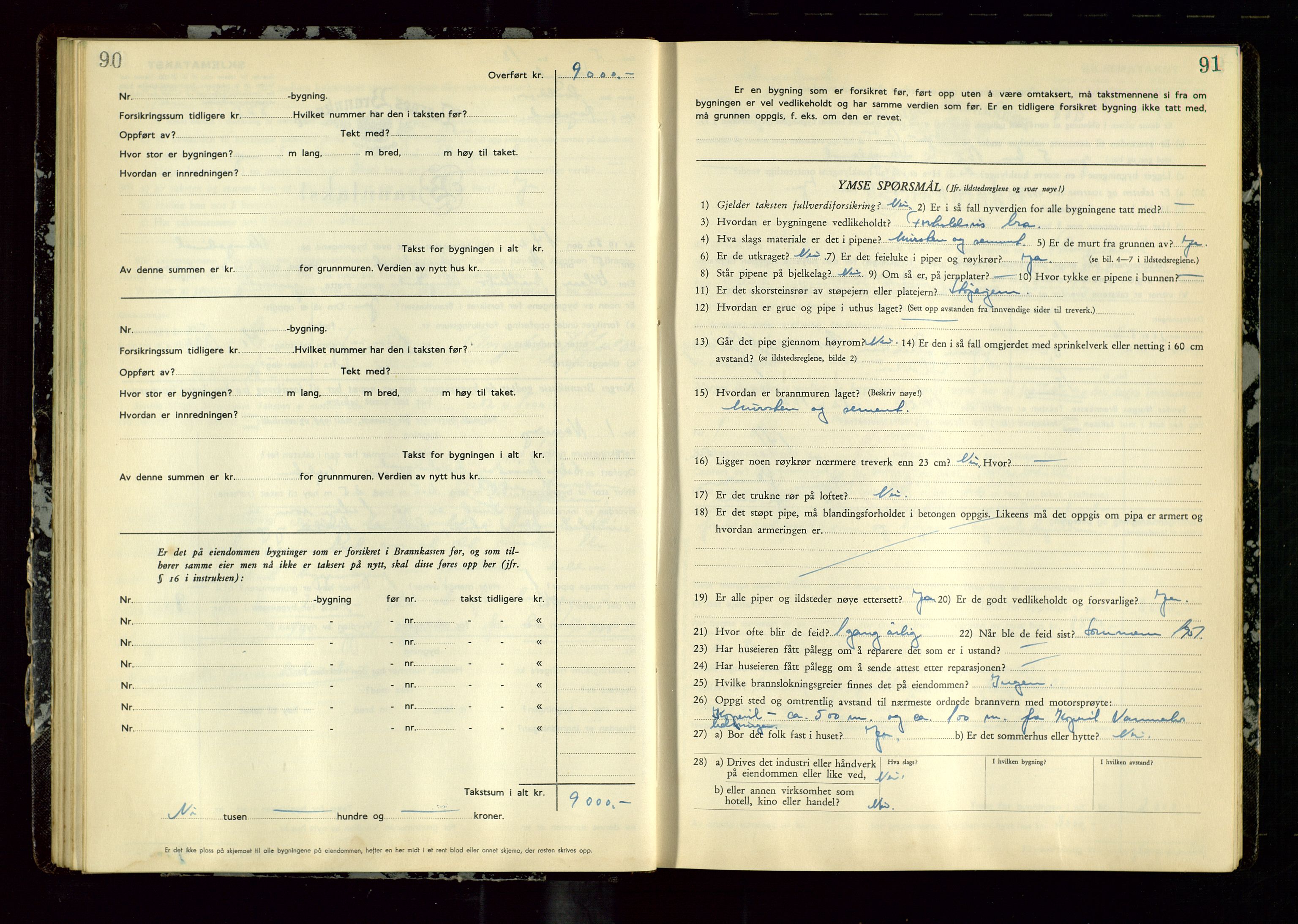 Avaldsnes lensmannskontor, AV/SAST-A-100286/Gob/L0003: "Branntakstprotokoll for Avaldsnes lensmannsdistrikt ", 1950-1952, s. 90-91