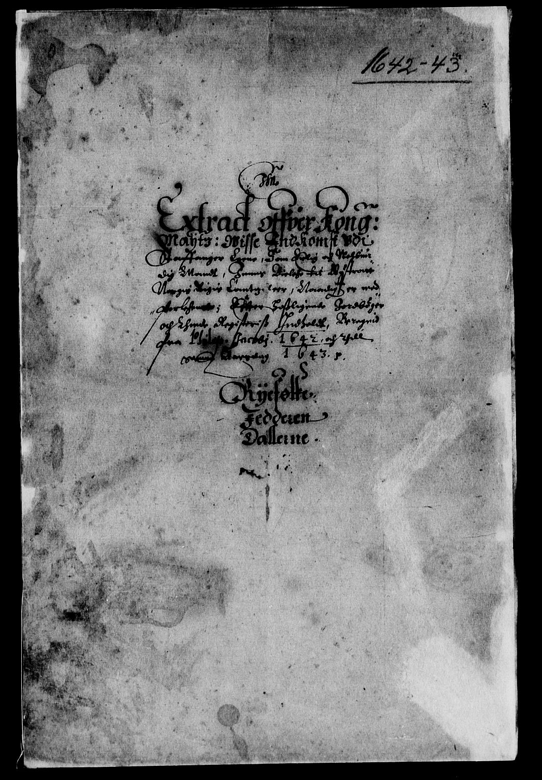 Rentekammeret inntil 1814, Reviderte regnskaper, Lensregnskaper, RA/EA-5023/R/Rb/Rbs/L0026: Stavanger len, 1641-1643