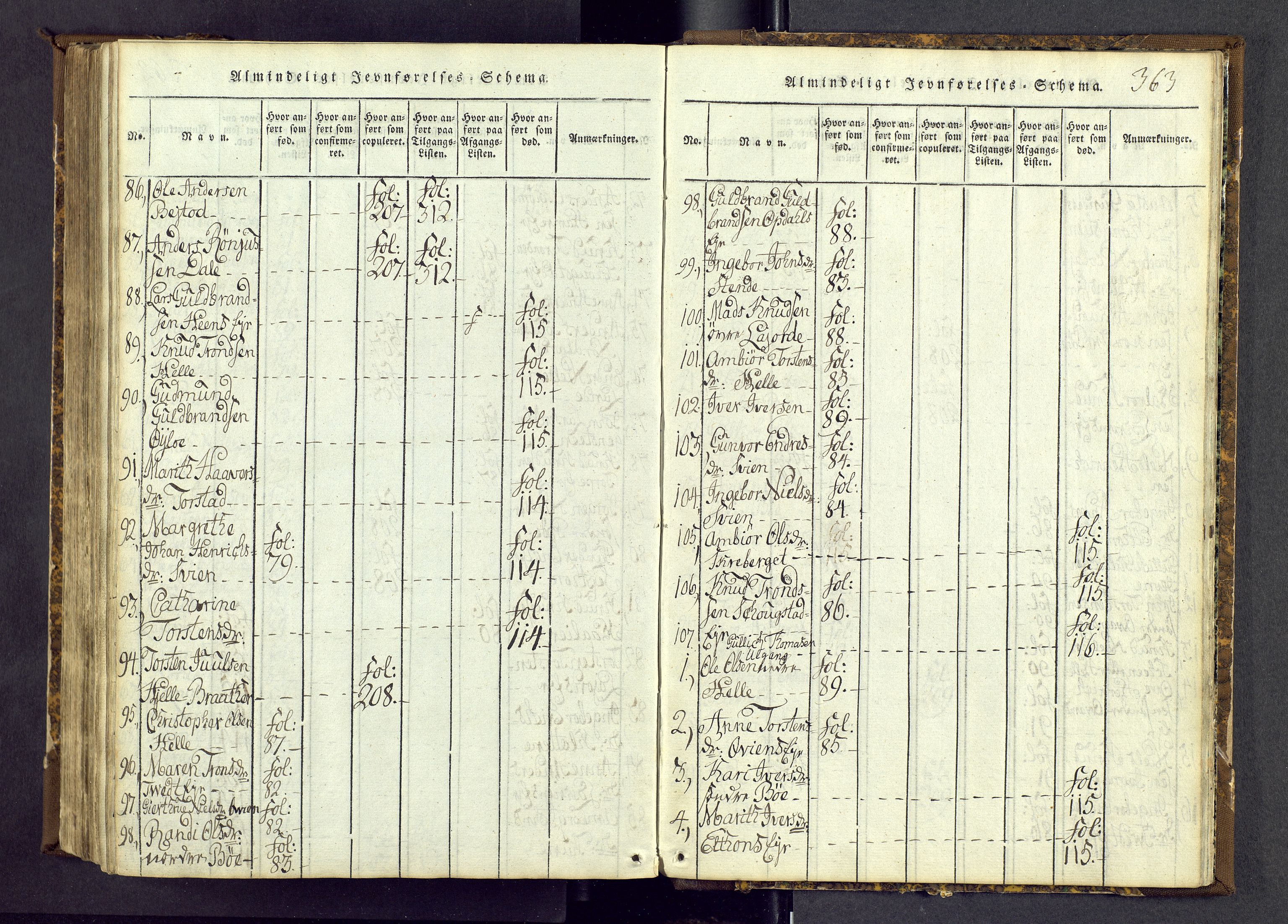 Vang prestekontor, Valdres, AV/SAH-PREST-140/H/Ha/L0004: Ministerialbok nr. 4, 1814-1831, s. 363