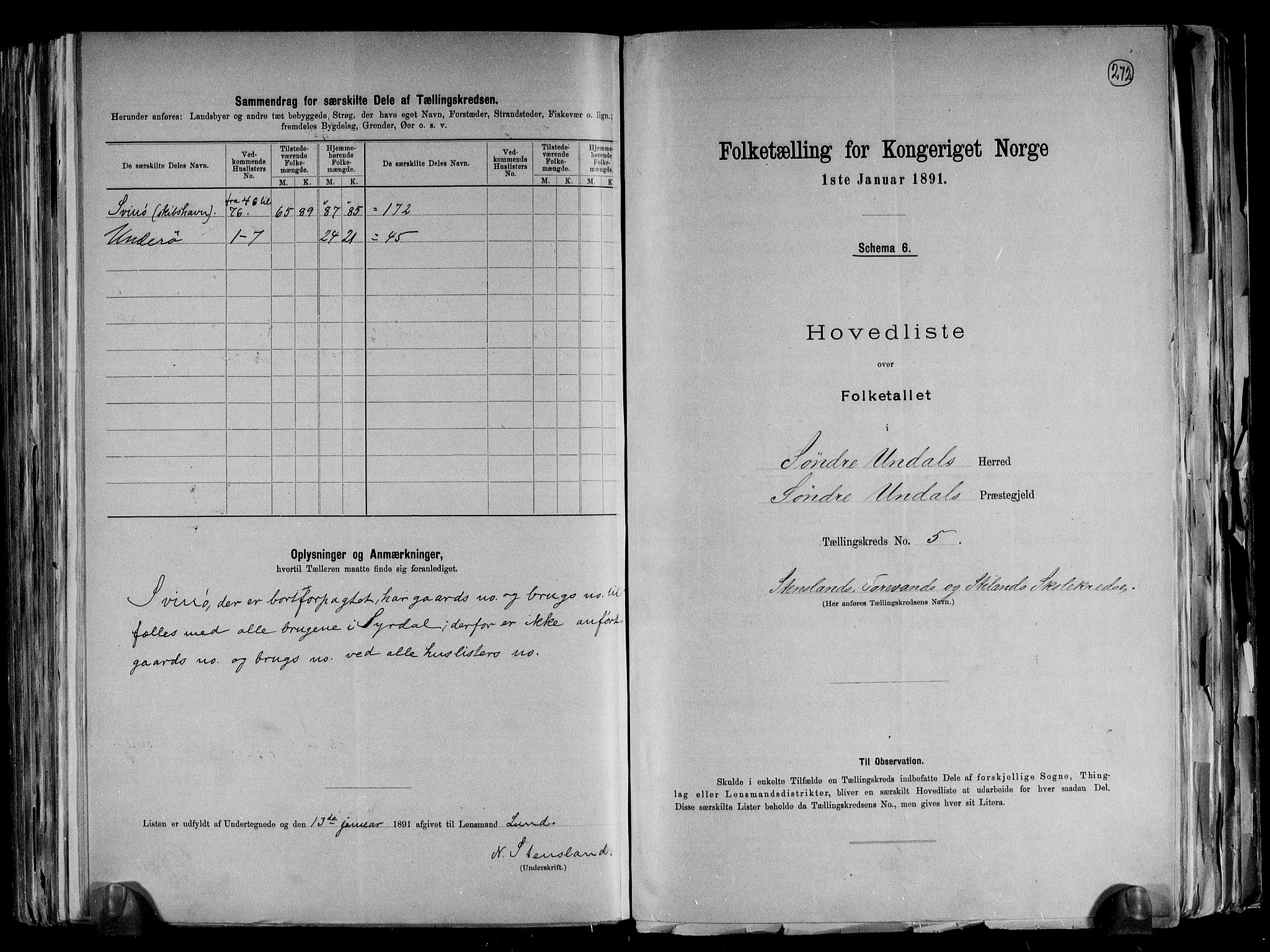 RA, Folketelling 1891 for 1029 Sør-Audnedal herred, 1891, s. 18